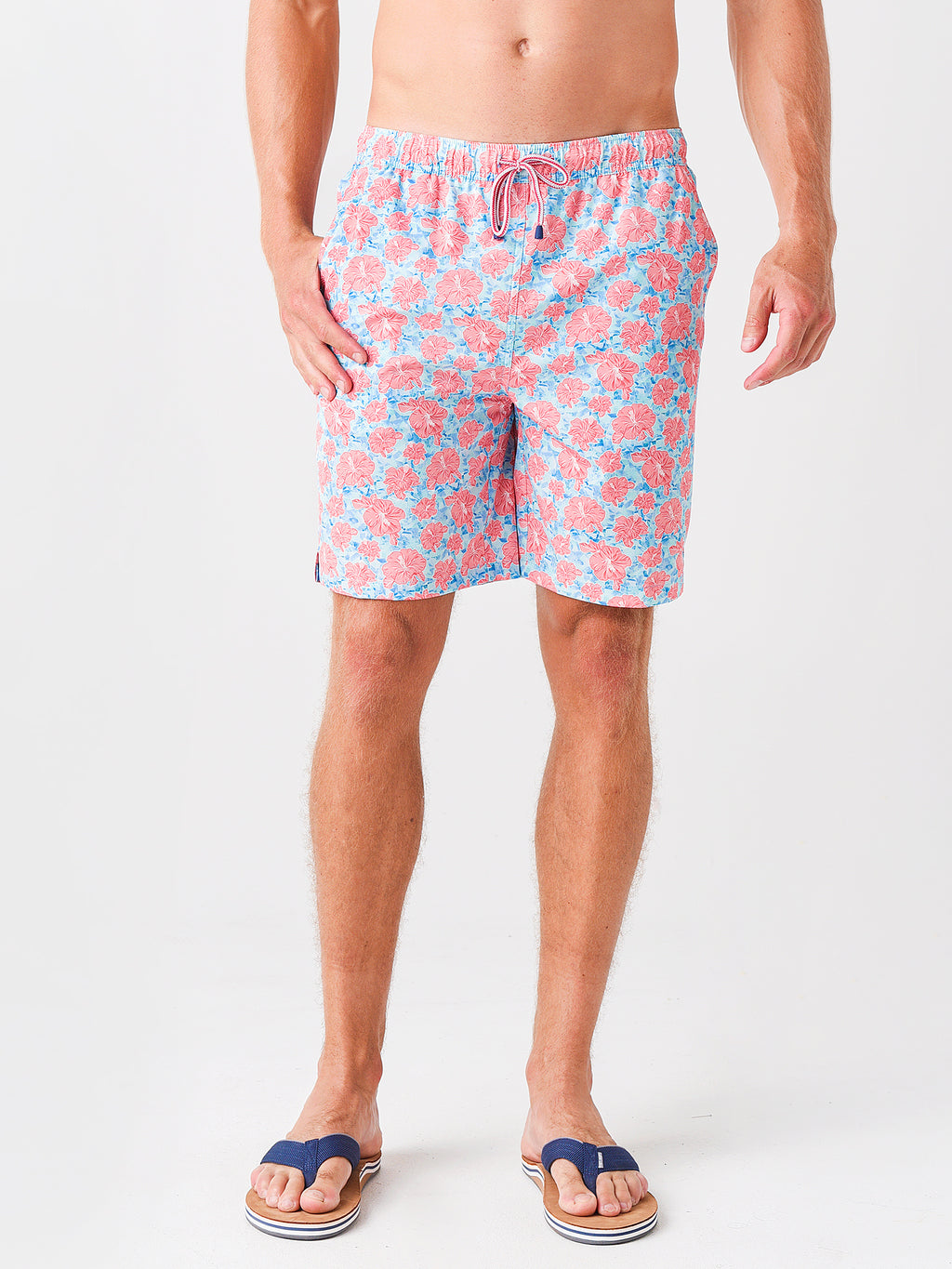 Peter Millar Seaside Men's Hibiscus Stained Glass Swim Trunk - Saint Bernard