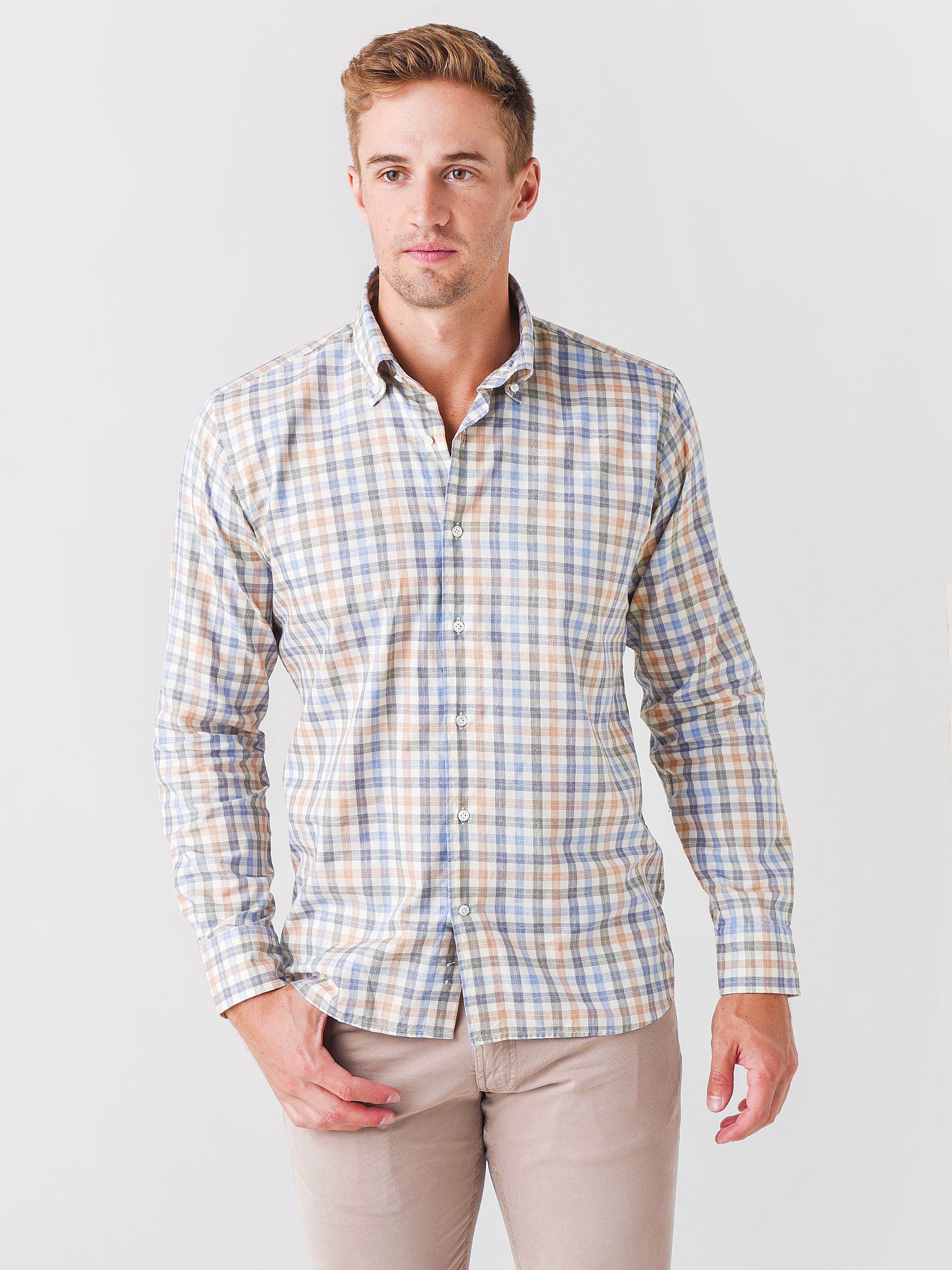 Peter Millar Collection Men's Rocker Check Sport Shirt - Saint Bernard