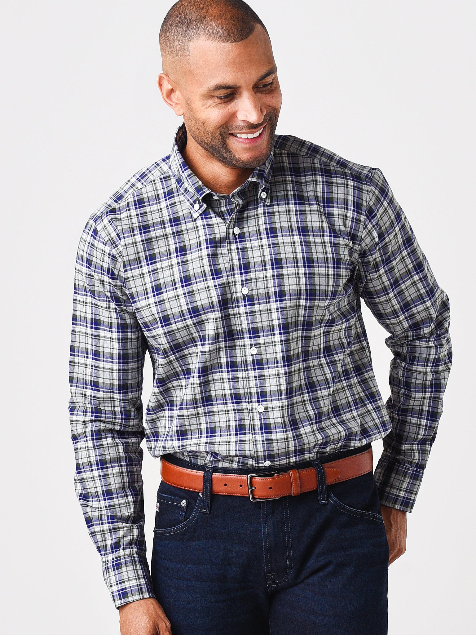 Peter Millar Men's Collection Slope Plaid Sport Shirt - Saint Bernard