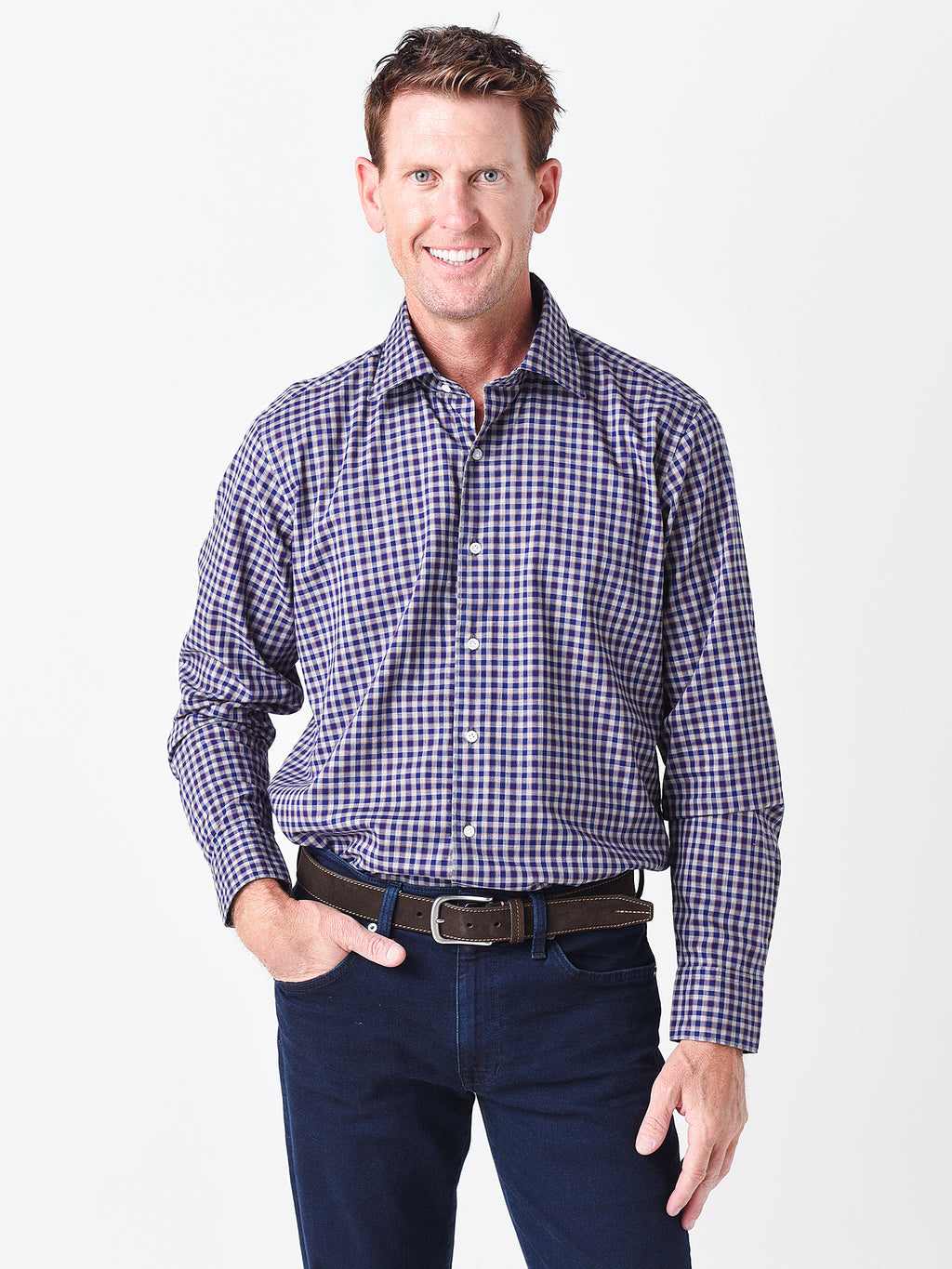 Peter Millar Collection Men's Crest Check Sport Shirt - Saint Bernard