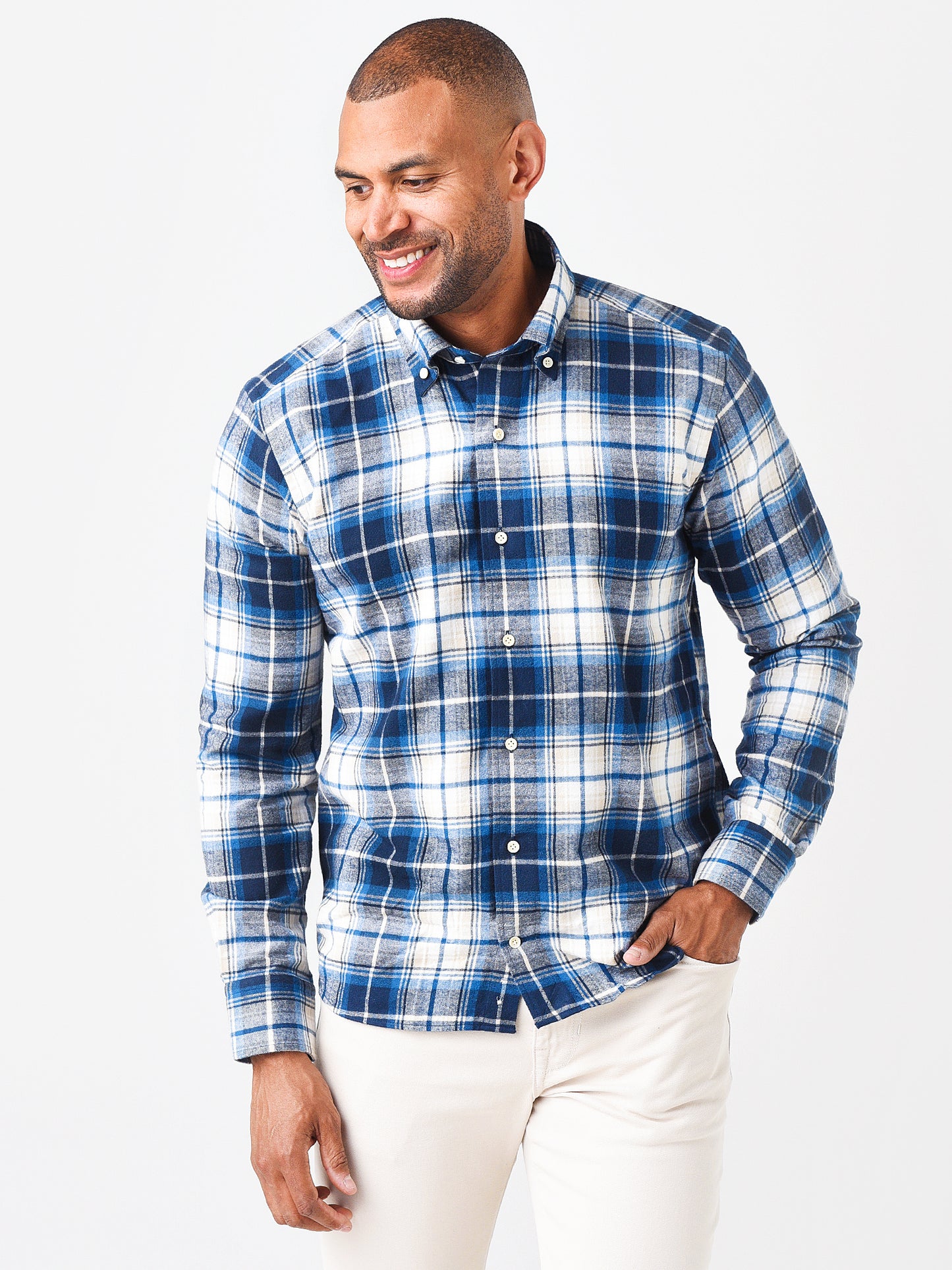 Peter Millar Men's Collection Alps Japanese Flannel Sport Shirt - Saint Bernard
