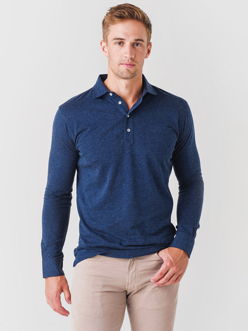 Peter Millar Collection Men's Amble Long-Sleeve Cotton Cashmere Polo