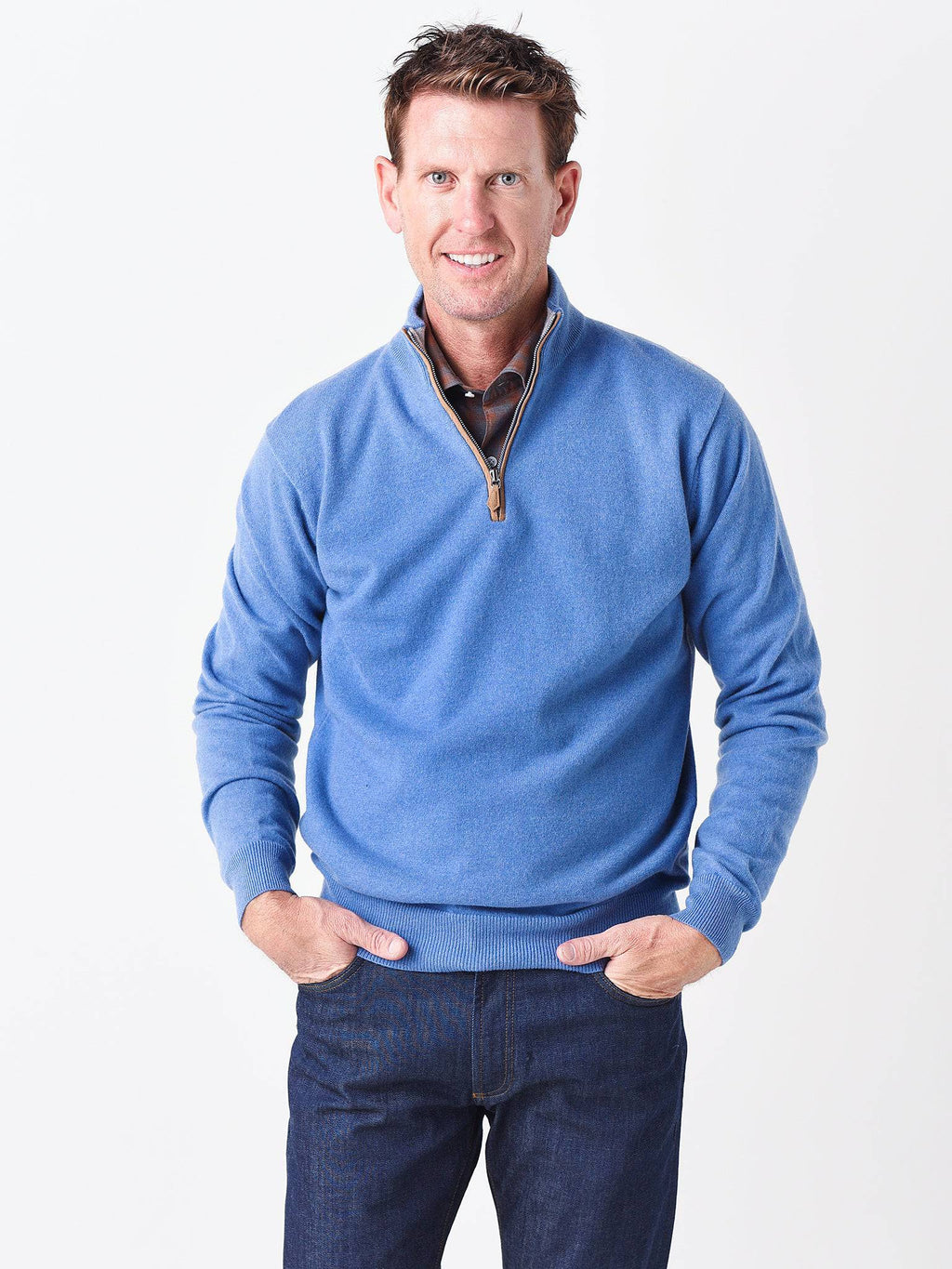 Peter Millar Collection Men's Artisan Crafted Cashmere Flex Quarter-Zip Pullover - Saint Bernard