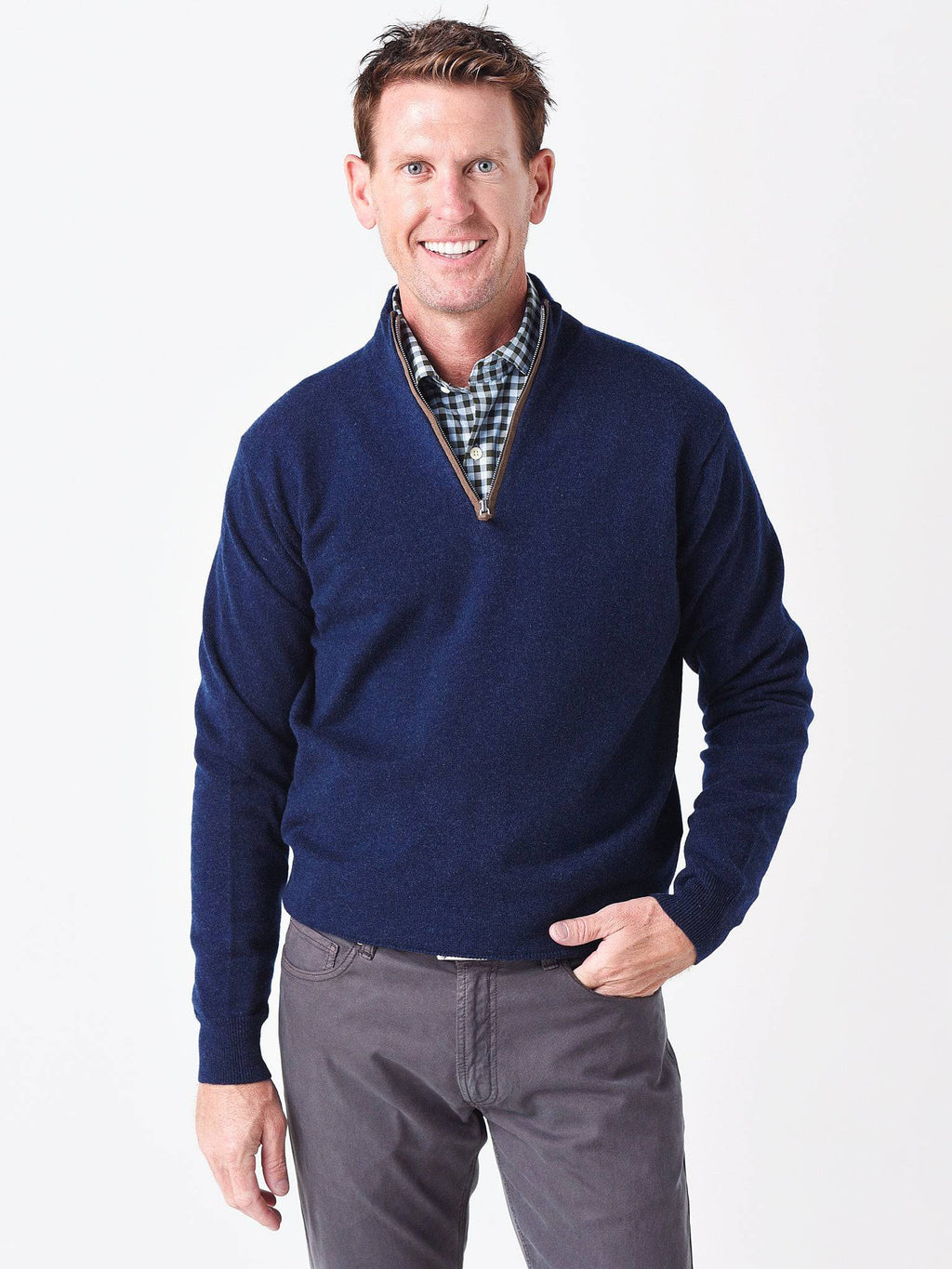 Peter Millar Collection Men's Artisan Crafted Cashmere Flex Quarter-Zip Pullover - Saint Bernard