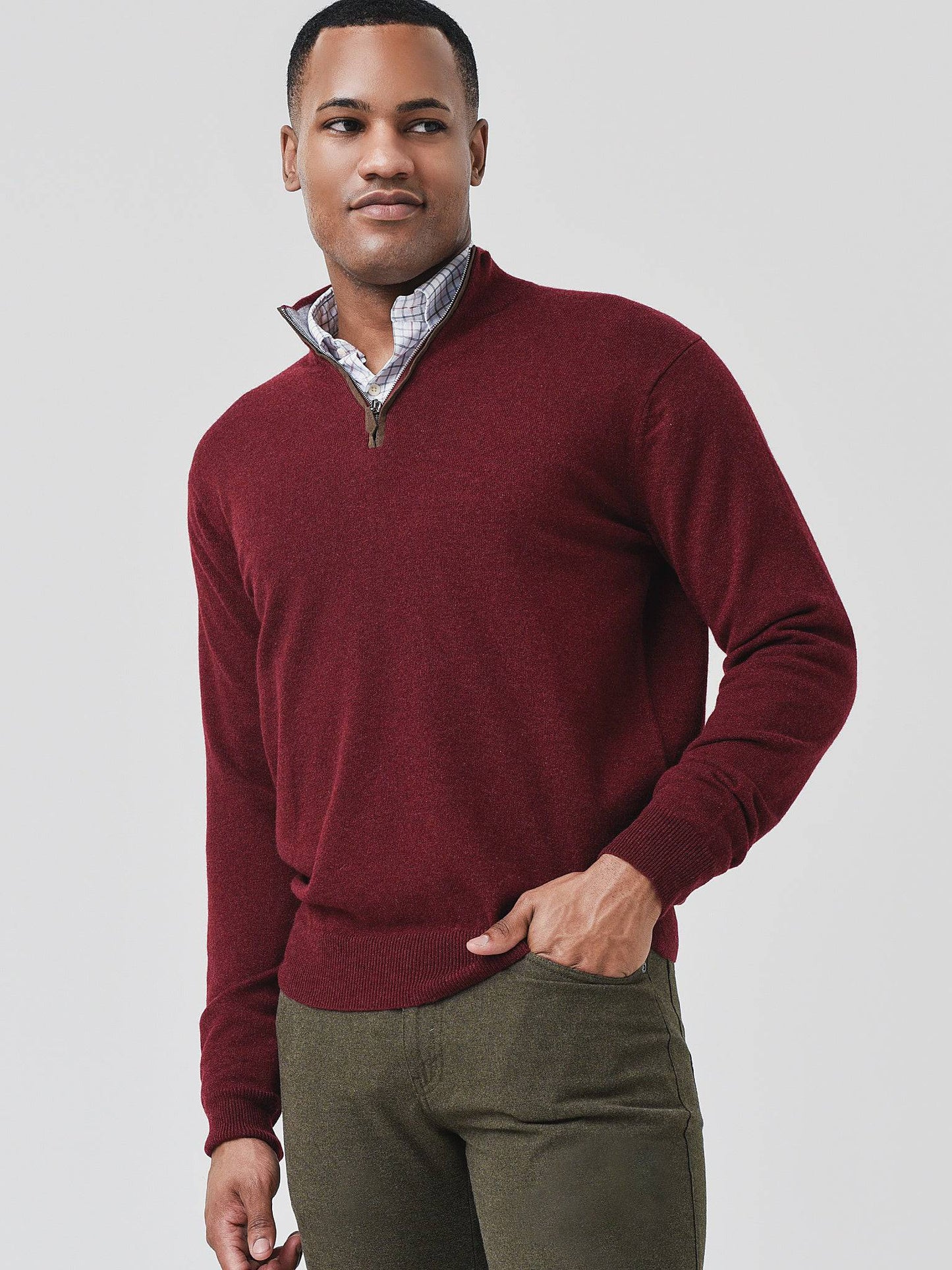 Peter Millar Collection Men's Artisan Crafted Cashmere Flex Quarter-Zip Pullover - Saint Bernard
