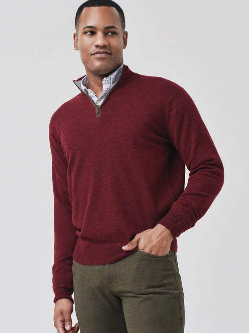 Peter Millar Collection Men's Artisan Crafted Cashmere Flex Quarter-Zip Pullover