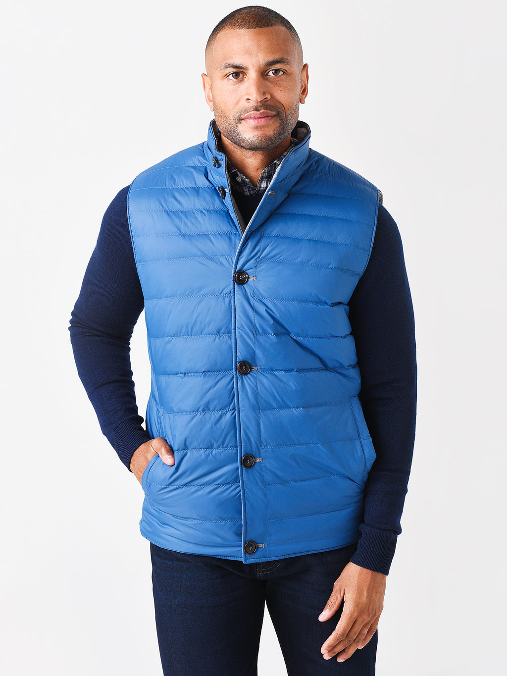 Peter Millar Men's Collection Cerro Reversible Button Vest - Saint Bernard