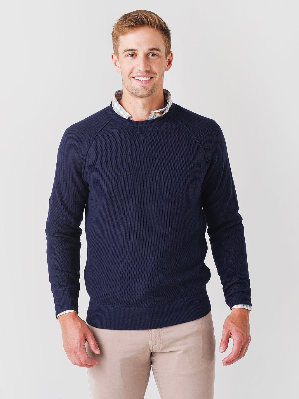 Peter Millar Crown Men's Cotton Merino Honeycomb Crew Sweater - Saint Bernard