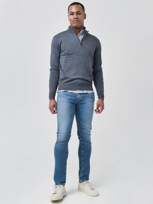 Peter Millar Crown Men's Soft Nappa Trim Quarter-Zip Pullover
