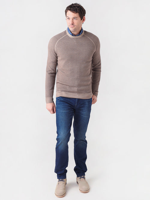 Peter Millar Crown Men's Garment Dyed Waffle Raglan Crew
