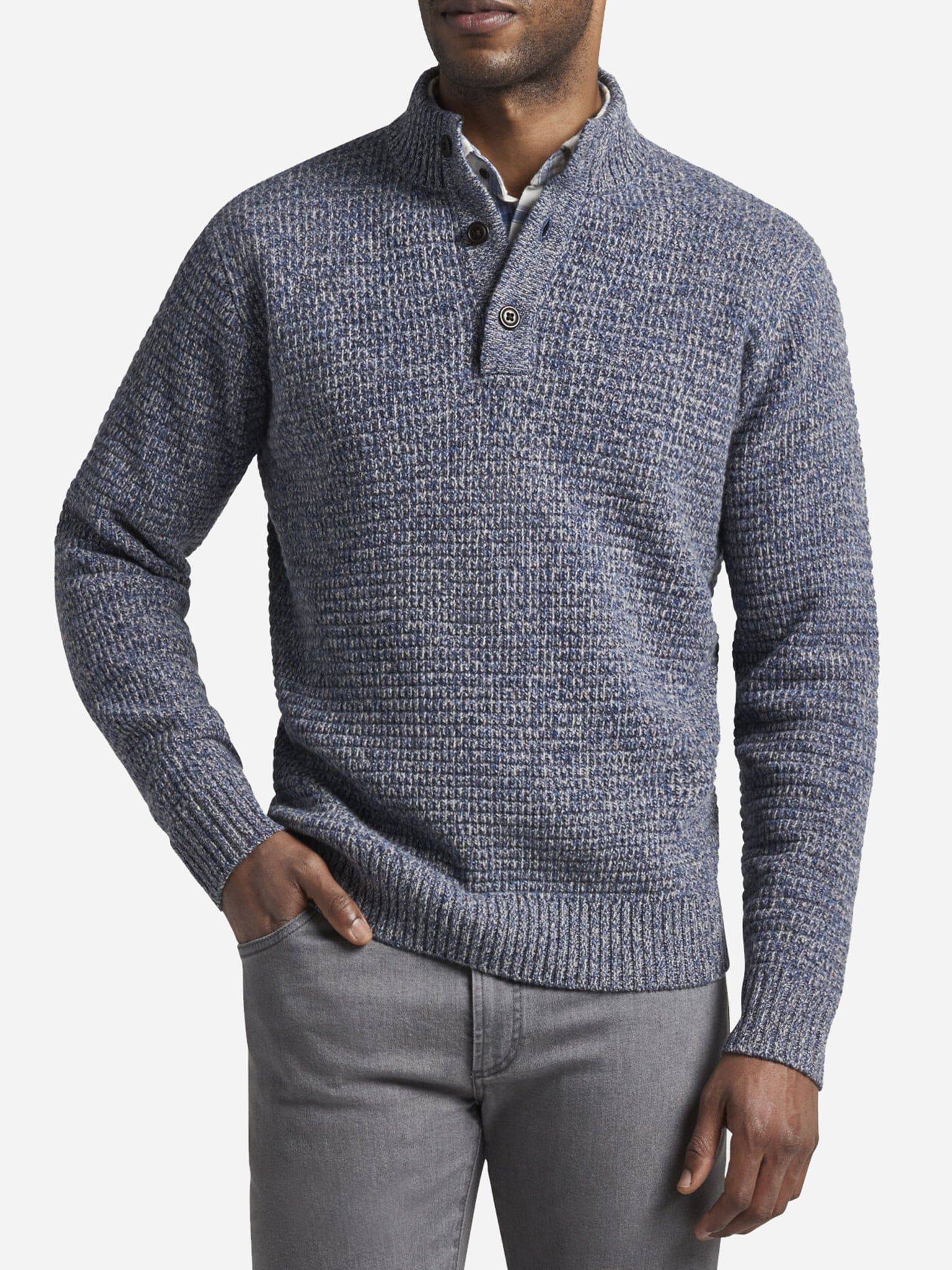 Peter Millar Crown Men's Textured Three-Button Sweater - Saint Bernard