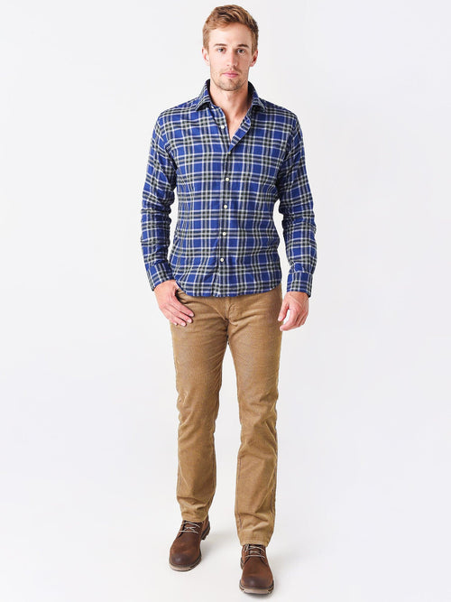 Peter Millar Crown Men's Autumn Soft Plaid Cotton Sport Shirt