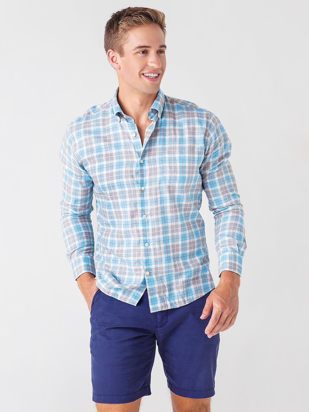 Peter Millar Crown Men's Autumn Soft Beaumont Cotton Sport Shirt - Saint Bernard
