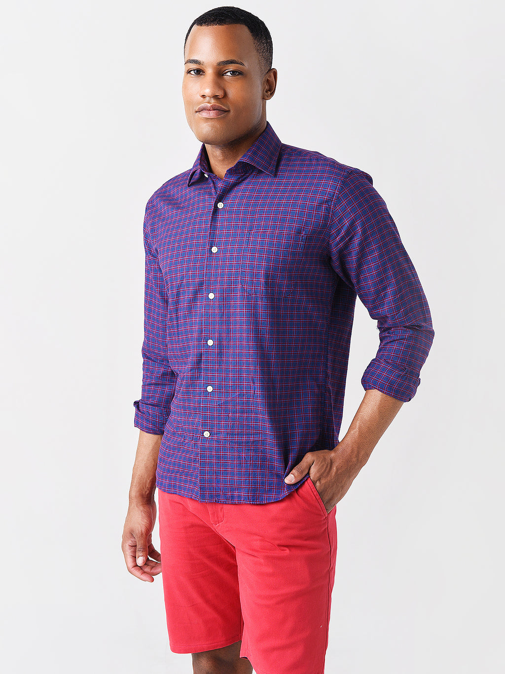 Peter Millar Crown Men's Autumn Soft Camrose Cotton Sport Shirt - Saint Bernard