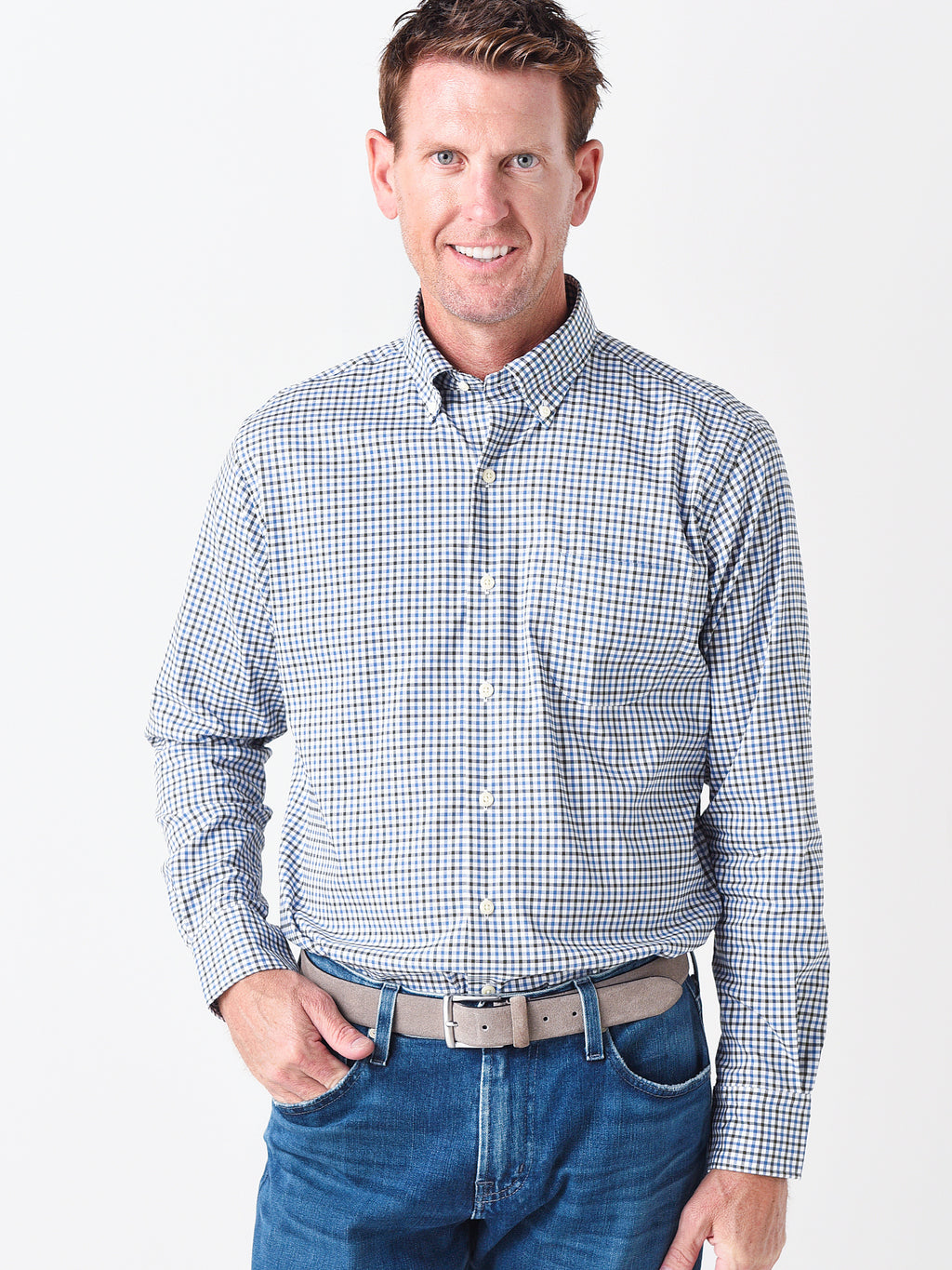 Peter Millar Men's Crown Lite Nelson Cotton-Blend Shirt - Saint Bernard