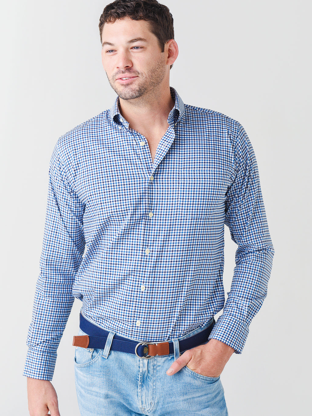Peter Millar Men's Crown Lite Nelson Cotton-Blend Shirt - Saint Bernard