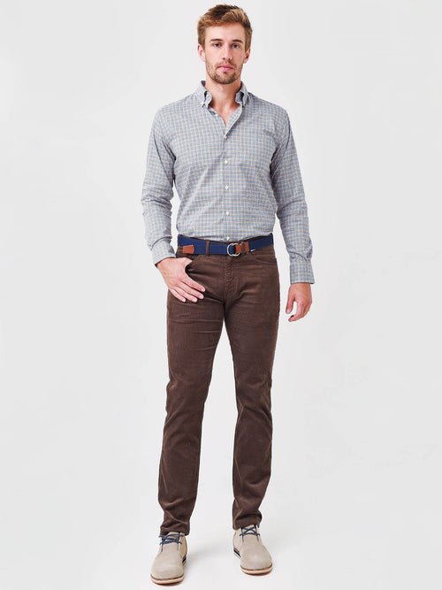 Peter Millar Crown Men's Crown Lite Mini-Check Cotton Sport Shirt