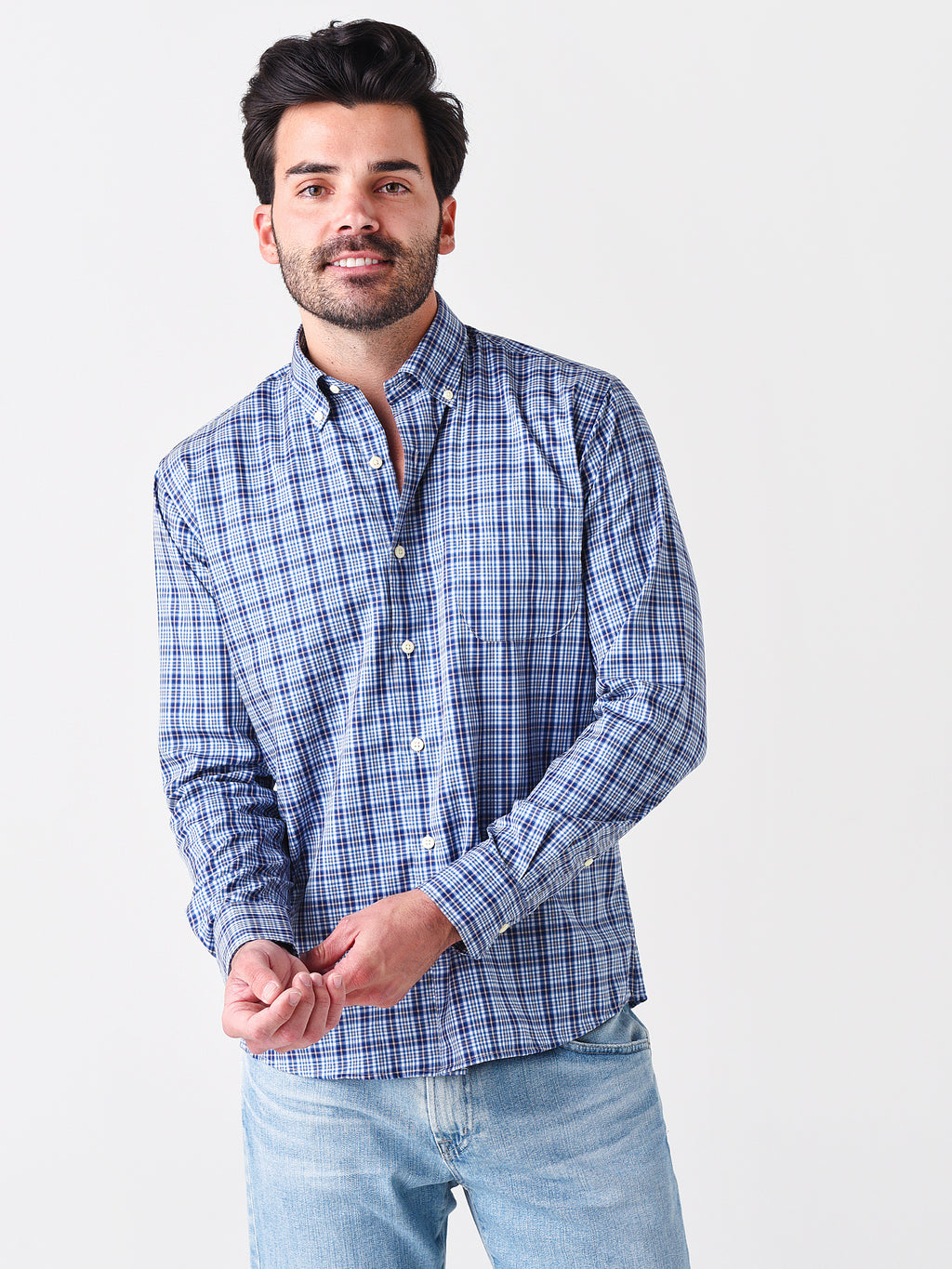 Peter Millar Crown Men's Ease Dawson Cotton Sport Shirt - Saint Bernard
