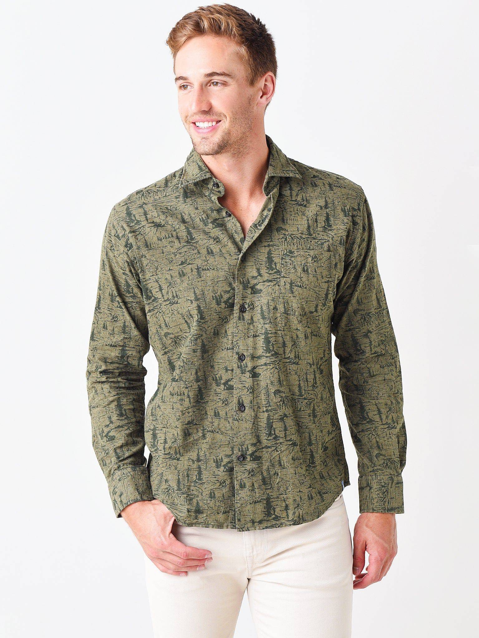 Peter Millar Crown Men's Rock Creek Sport Shirt - Saint Bernard
