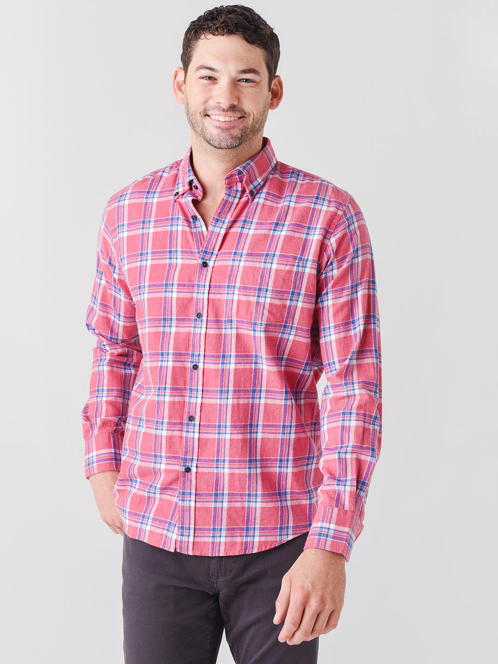 Peter Millar Crown Men's Sherbrook Cotton Sport Shirt - Saint Bernard