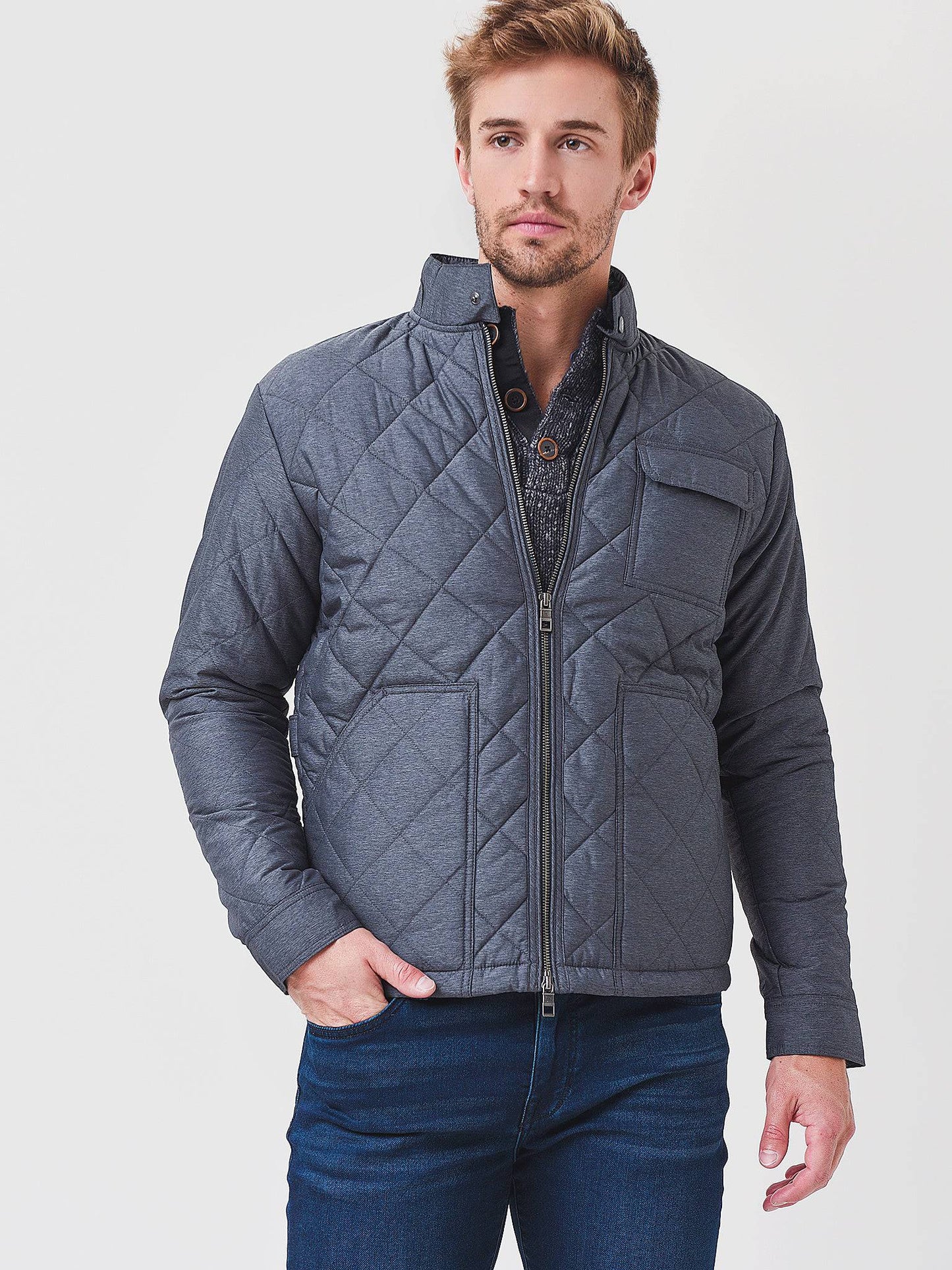 Peter Millar Crown Men's Norfolk Quilted Bomber Jacket - Saint Bernard