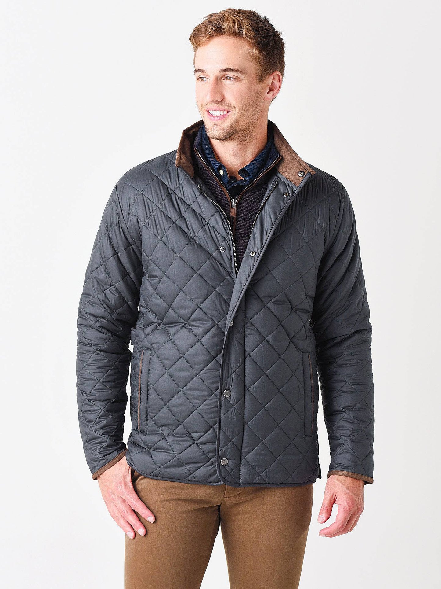 Peter Millar Crown Men's Suffolk Quilted Travel Coat - Saint Bernard