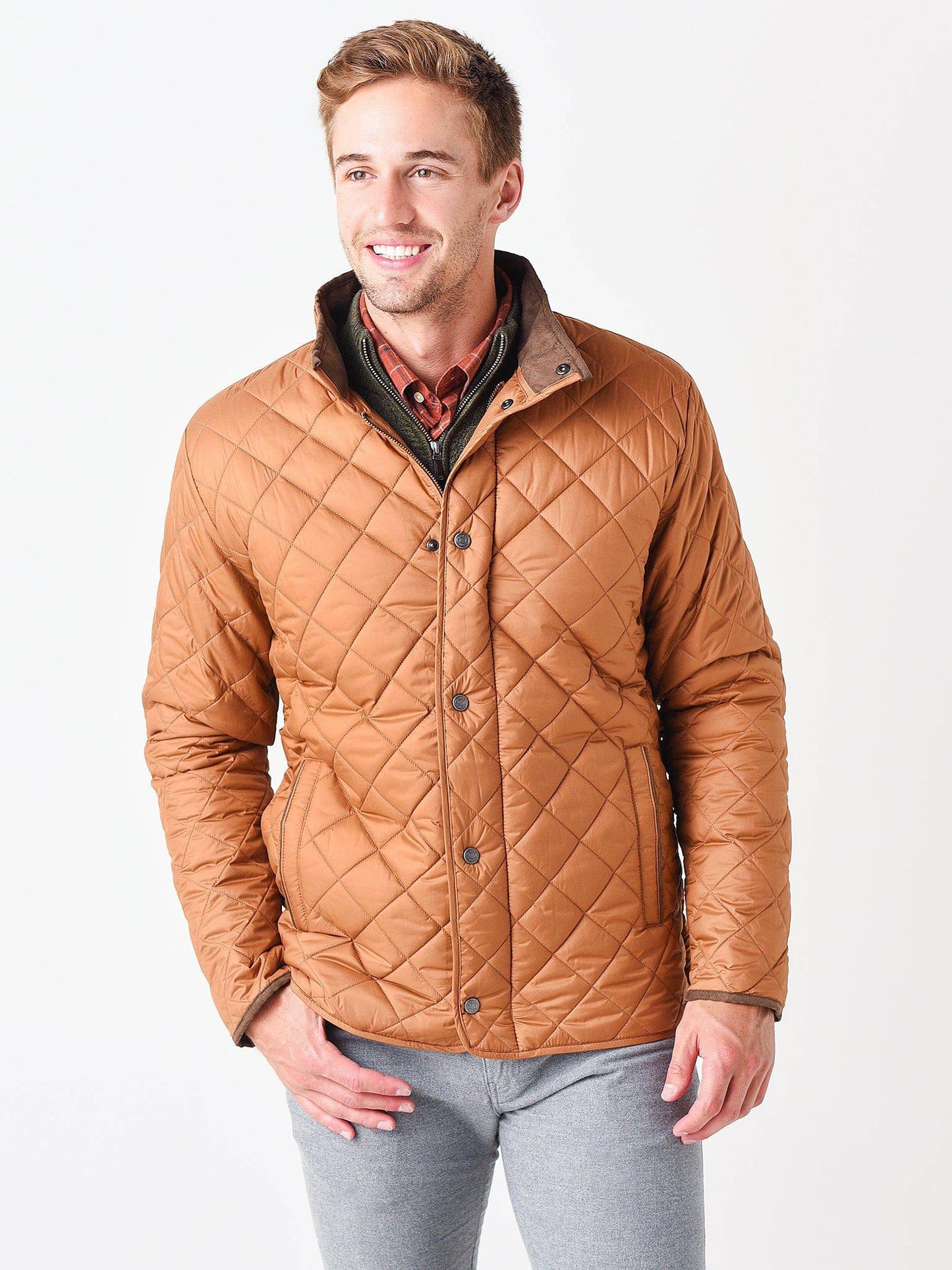Peter Millar Crown Men's Suffolk Quilted Travel Coat - Saint Bernard