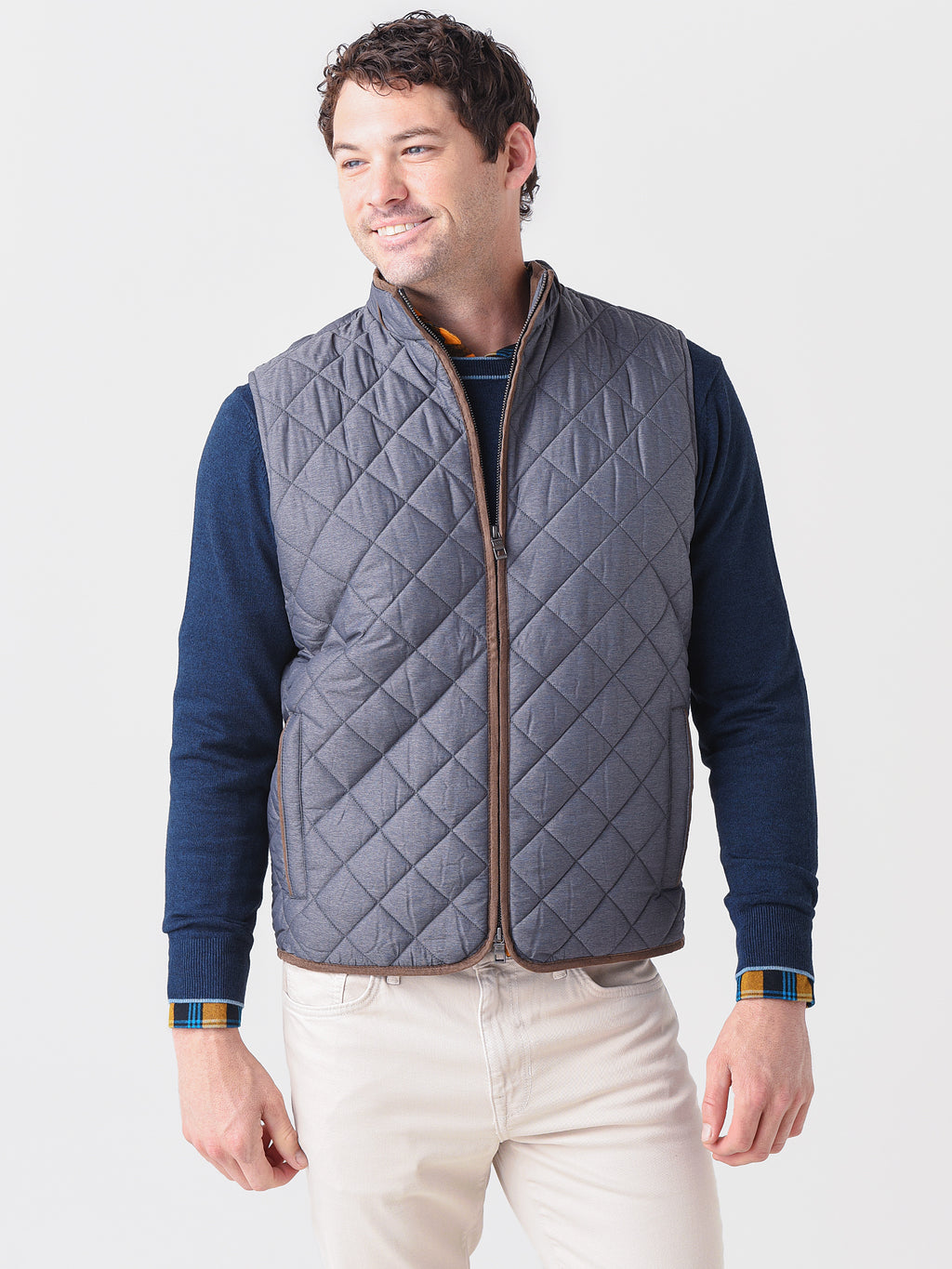 Peter Millar Crown Men's Essex Quilted Travel Vest - Saint Bernard