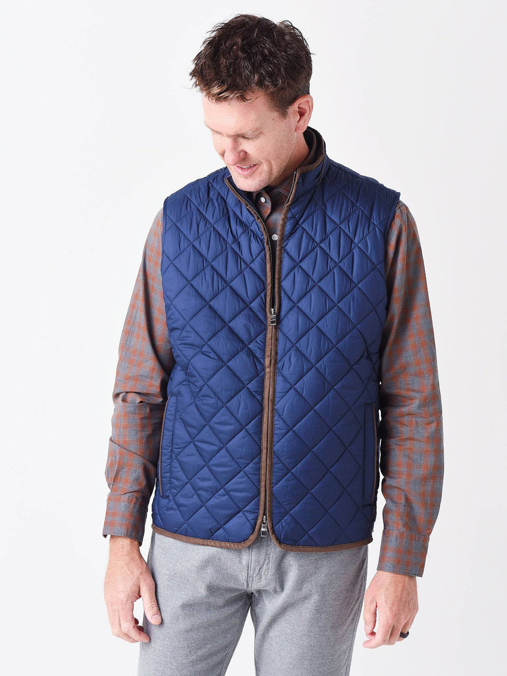 Peter Millar Crown Men's Essex Quilted Travel Vest - Saint Bernard