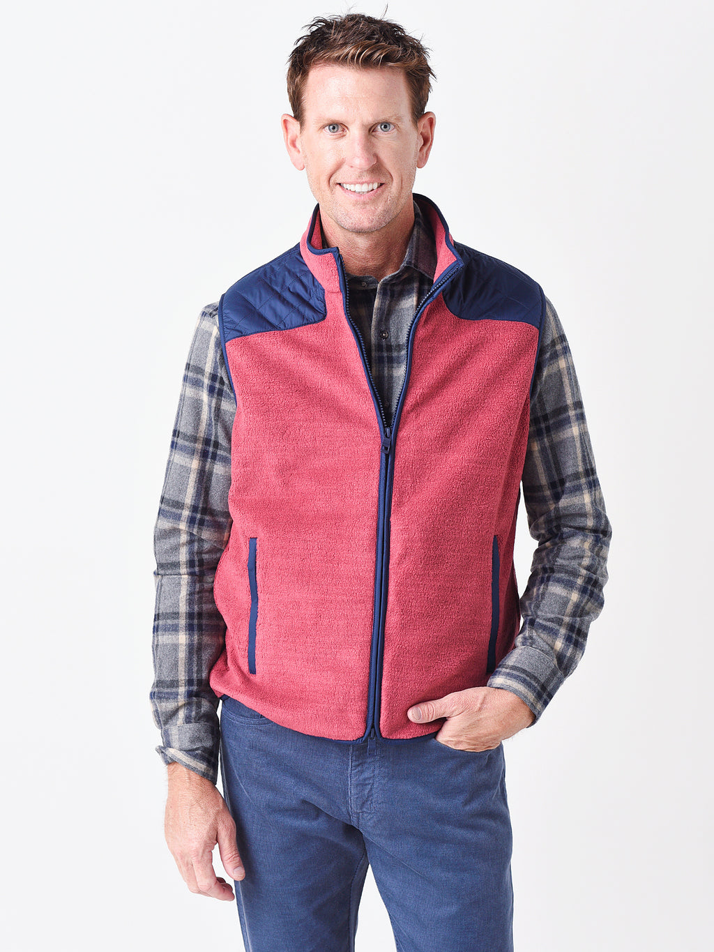 Peter Millar Crown Men's Micro Shearling Fleece Vest - Saint Bernard