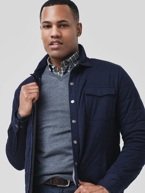 Peter Millar Crown Men's Cotton Cashmere Knit Shirt Jacket