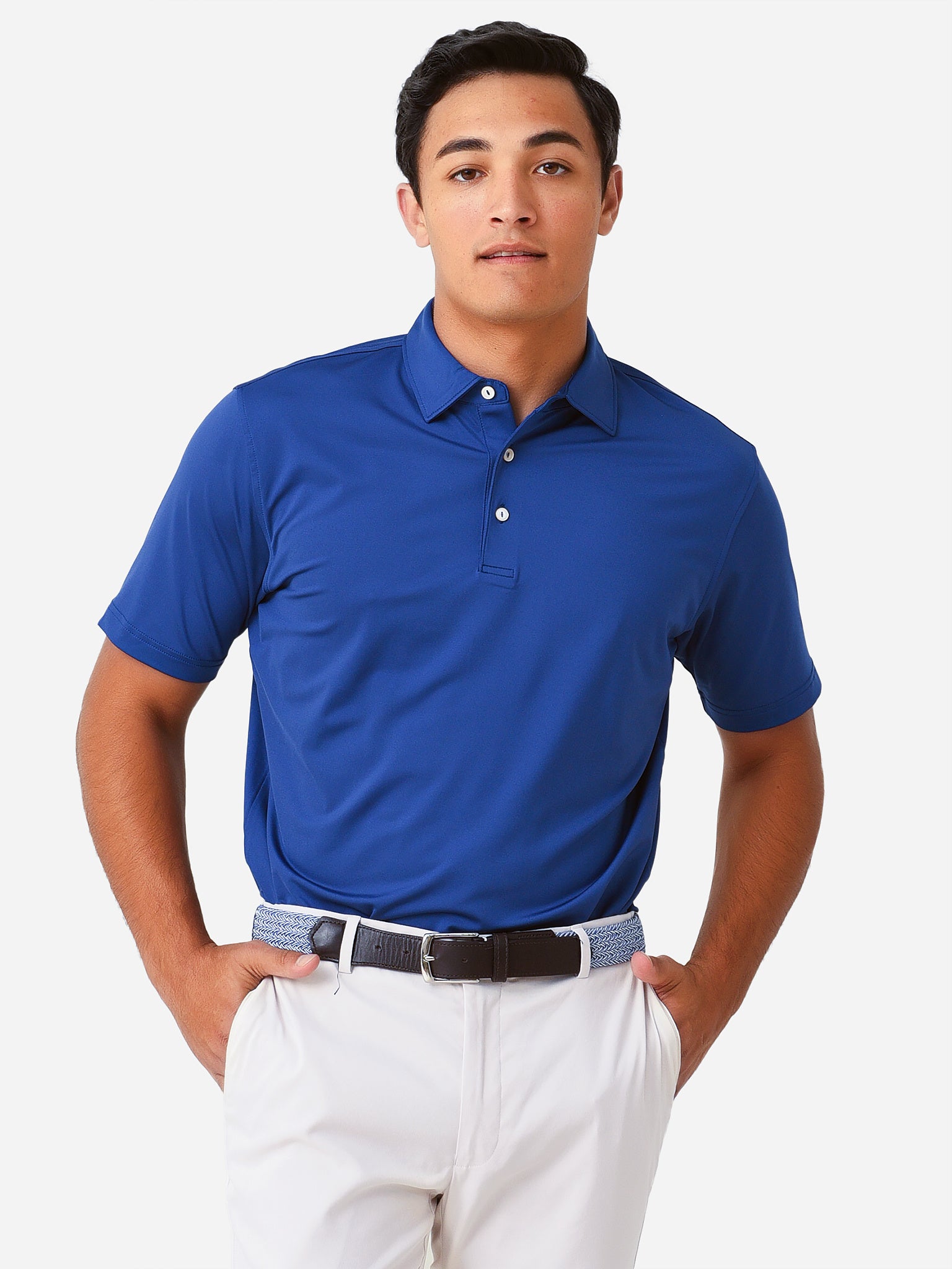 Peter Millar Crown Sport Men's Solid Performance Jersey Polo - Saint Bernard