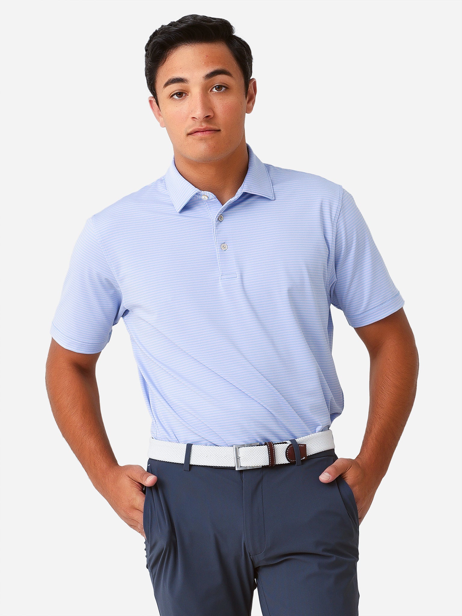 Peter Millar Crown Sport Men's Hales Performance Jersey Polo - Saint Bernard