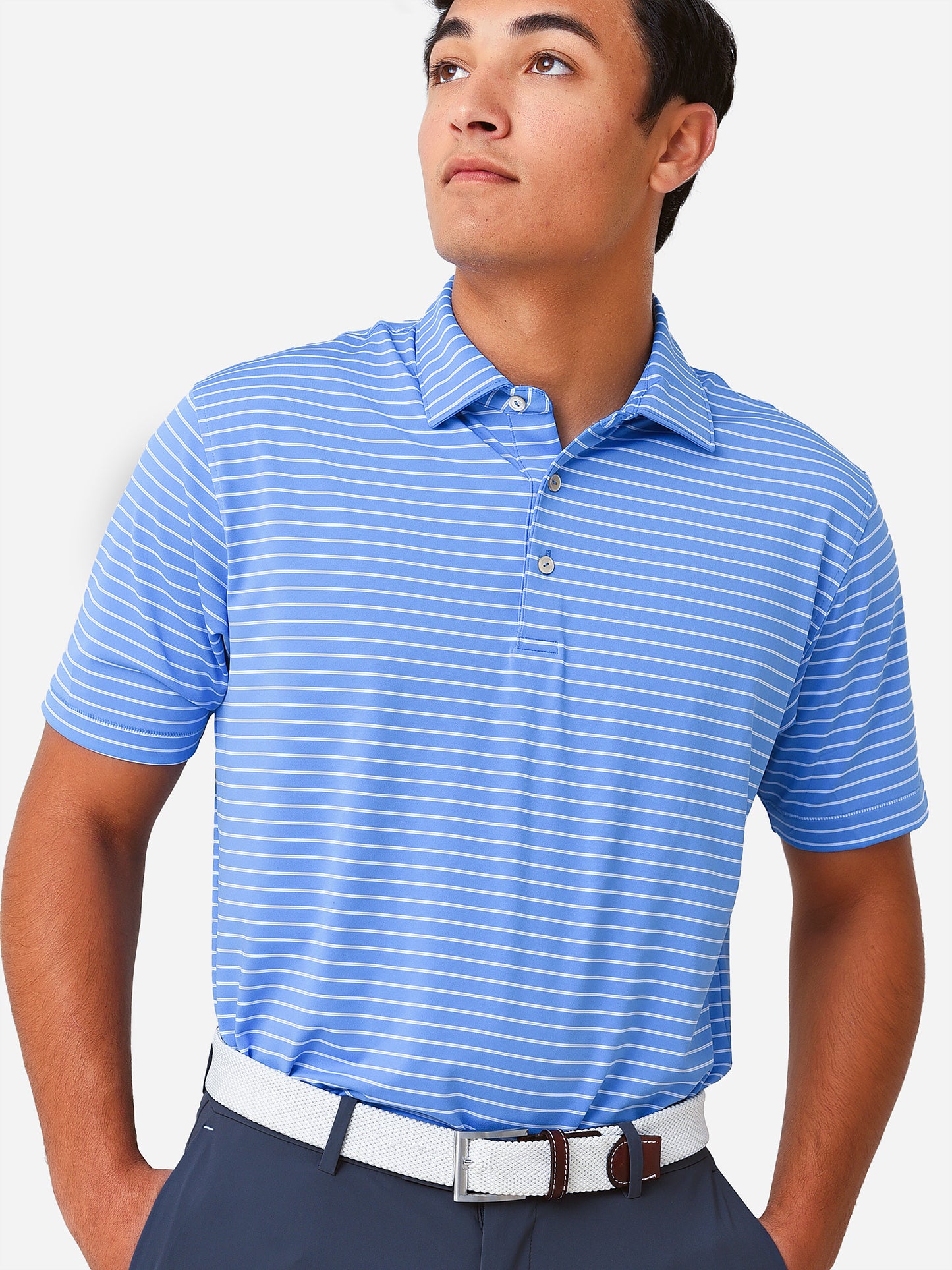 Peter Millar Crown Sport Men's Drum Performance Jersey Polo - Saint Bernard