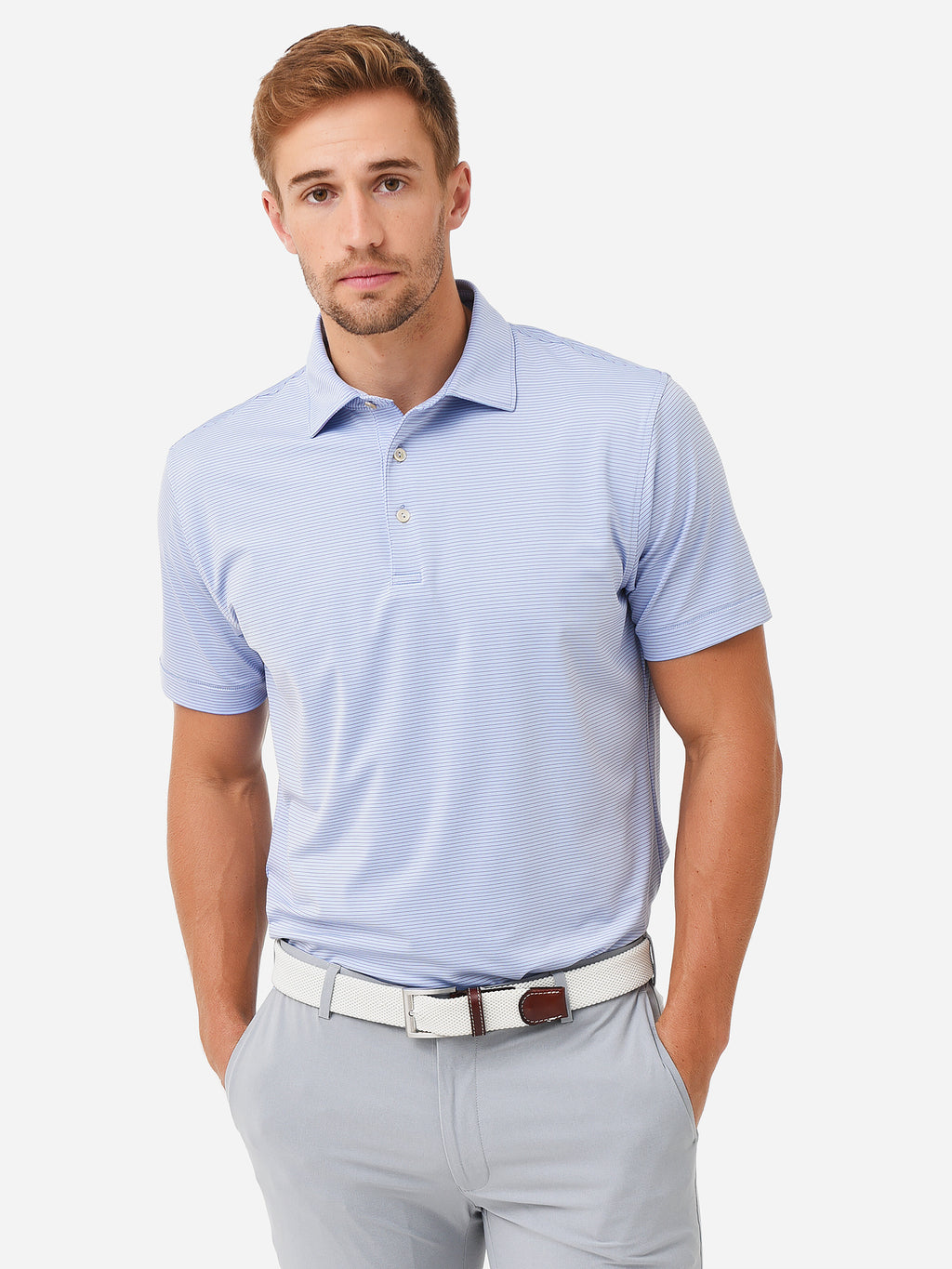 Peter Millar Crown Sport Men's Halford Performance Jersey Polo - Saint Bernard