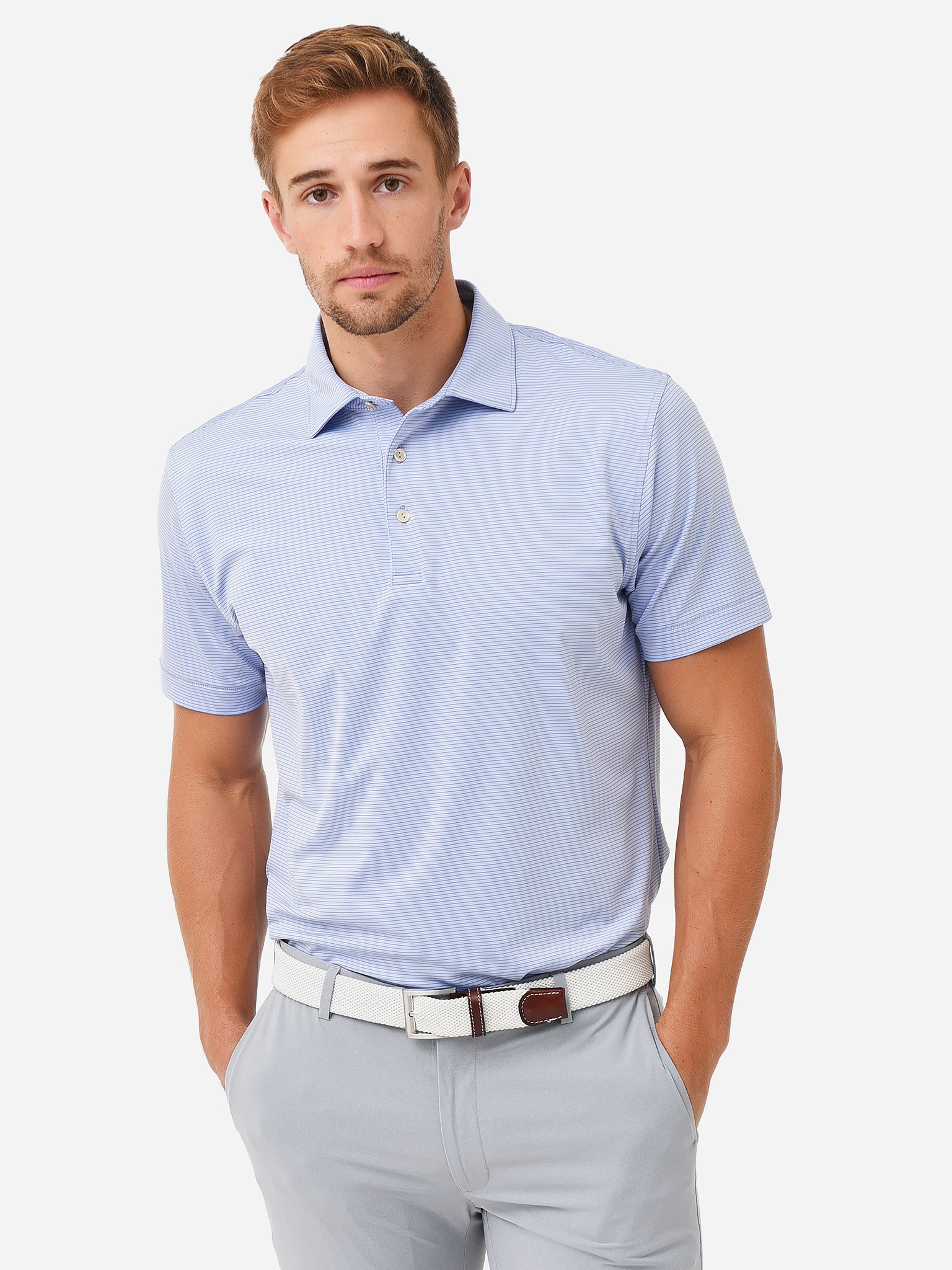 Peter Millar Crown Sport Men's Halford Performance Jersey Polo - Saint Bernard