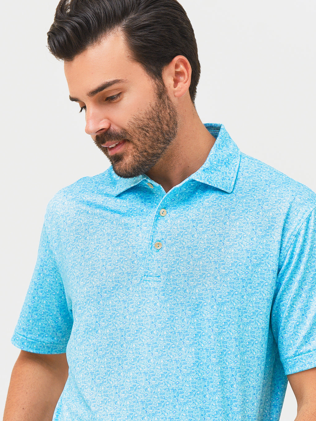 Peter Millar Crown Sport Men's Vinyl And Whiskey Performance Jersey - Saint Bernard