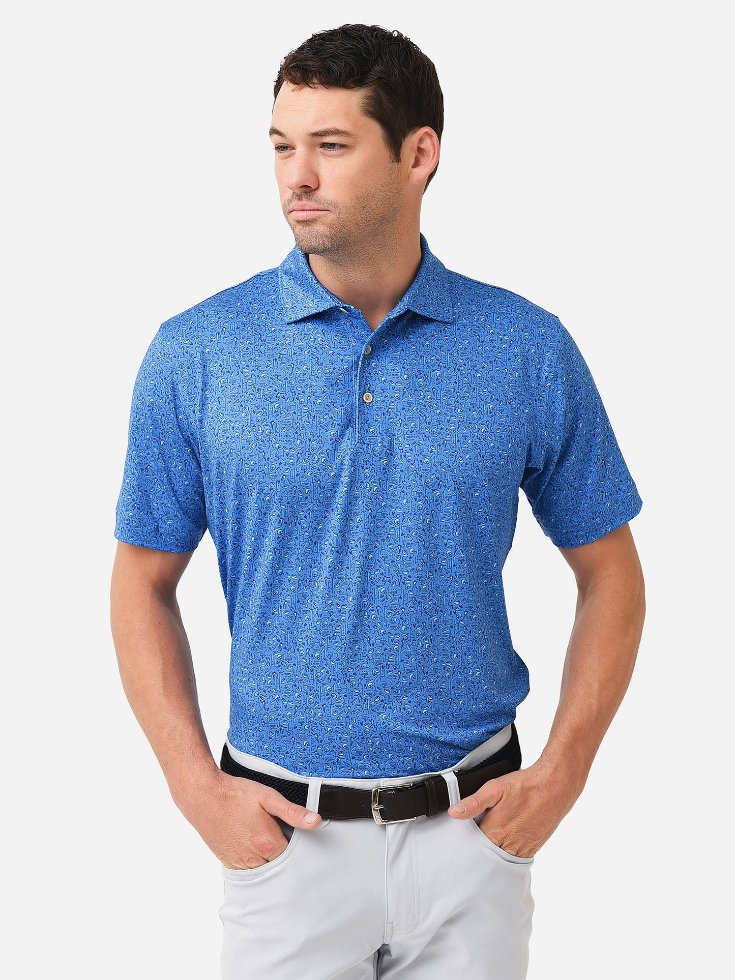 Peter Millar Crown Sport Men's Game Day Performance Jersey Polo - Saint Bernard