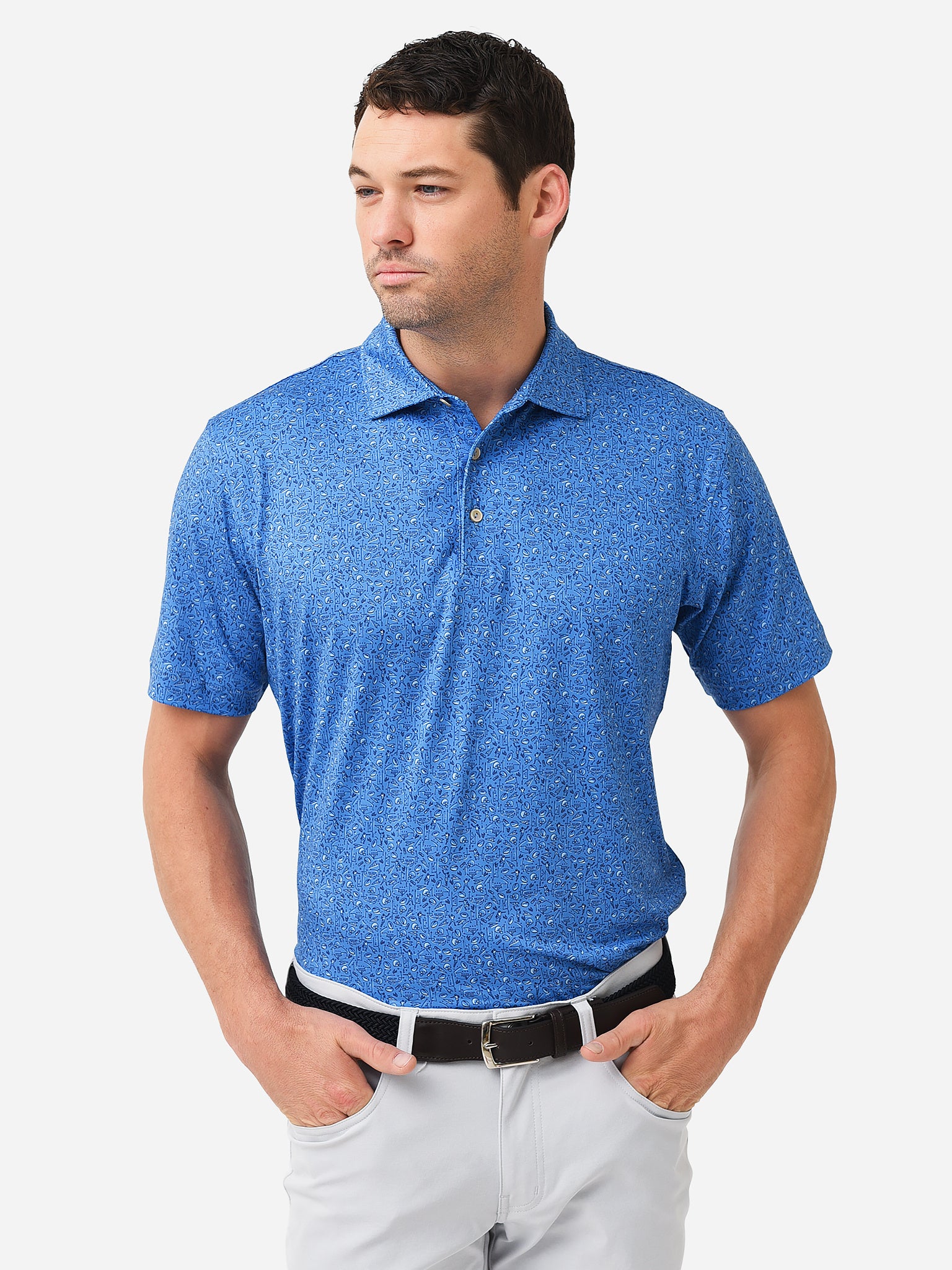 Peter Millar Crown Sport Men's Game Day Performance Jersey Polo - Saint Bernard