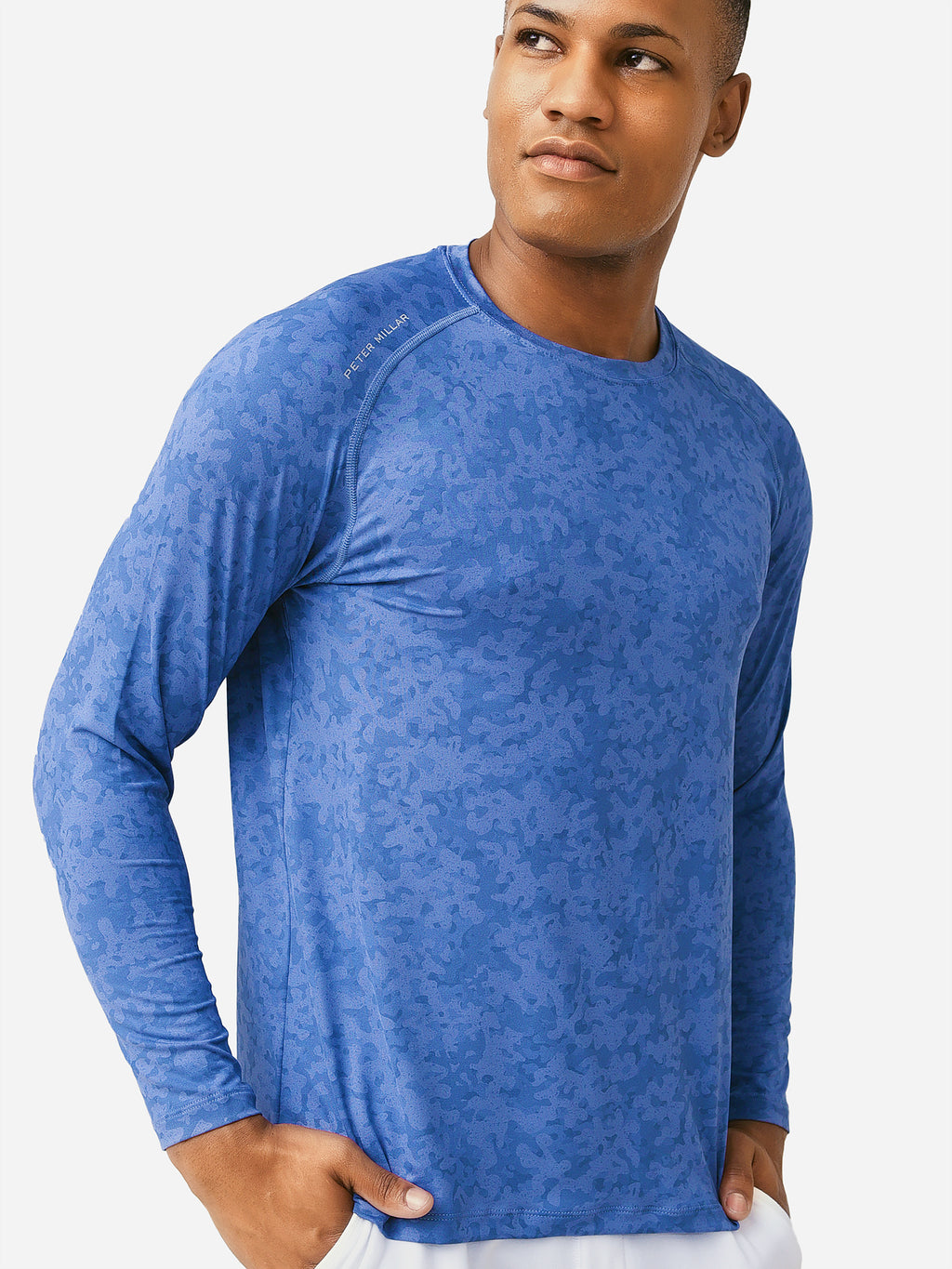 Peter Millar Active Men's Aurora Performance Long-Sleeve T-Shirt - Saint Bernard