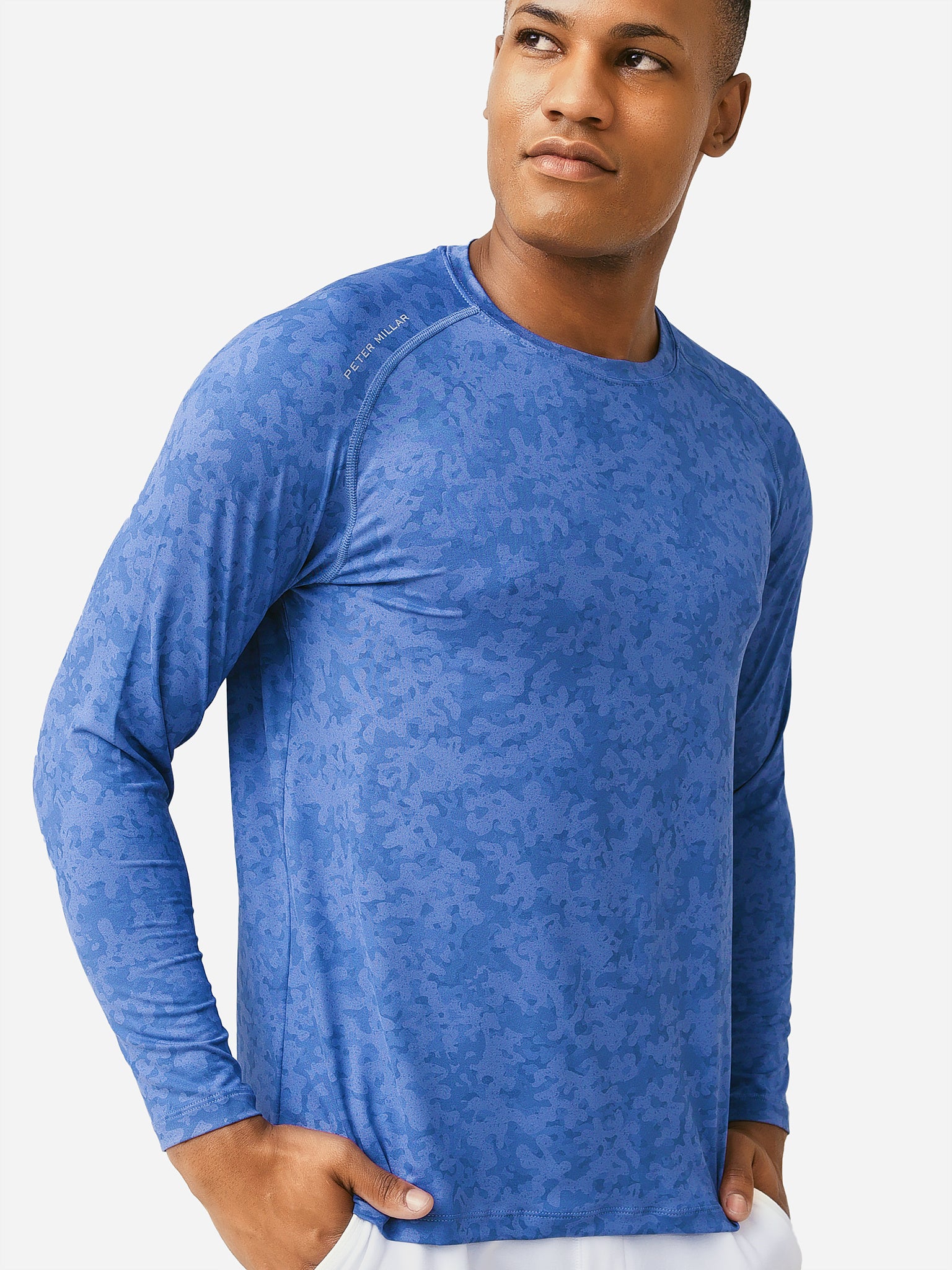Peter Millar Active Men's Aurora Performance Long-Sleeve T-Shirt - Saint Bernard