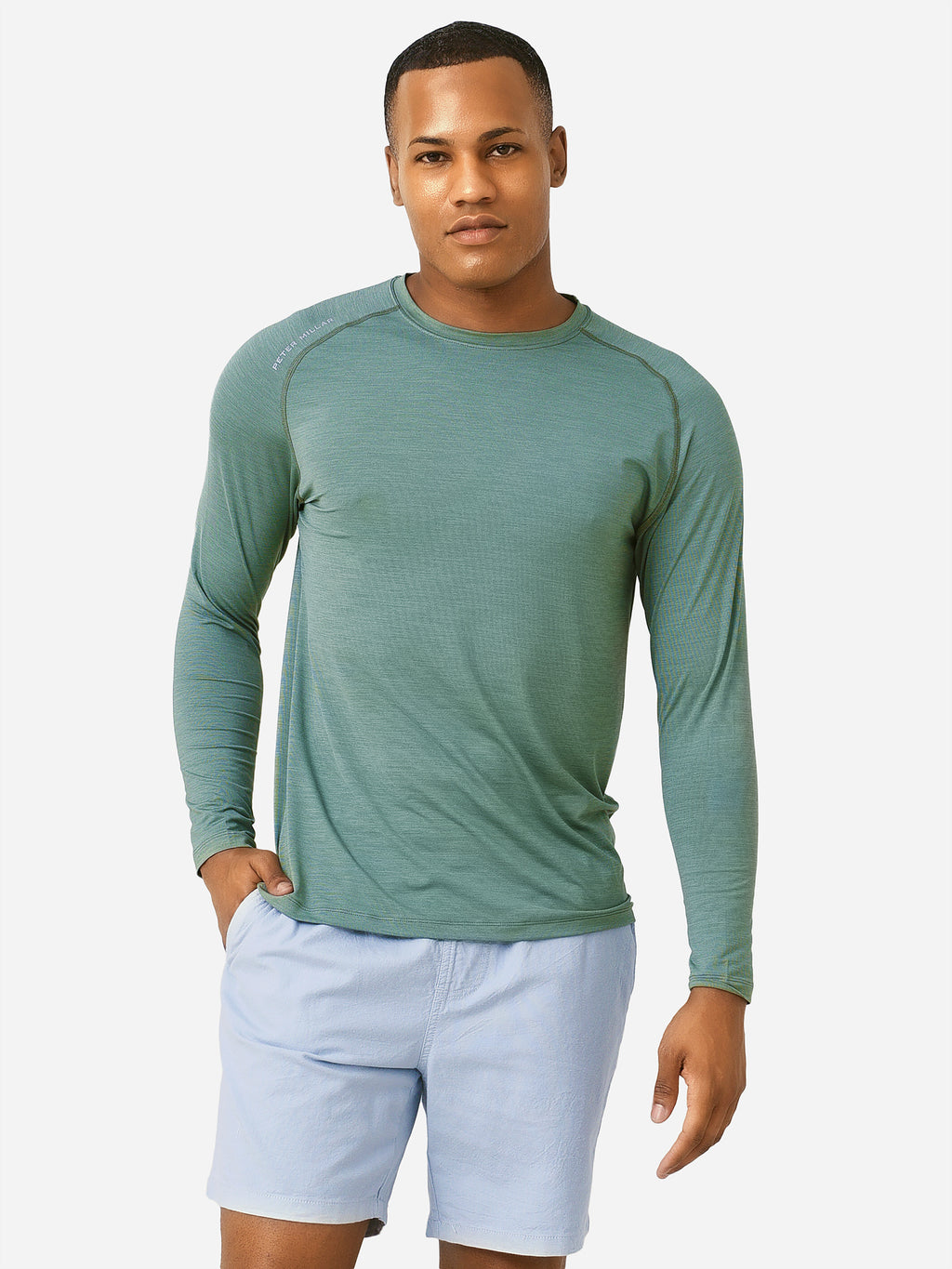 Peter Millar Active Men's Aurora Performance Long-Sleeve T-Shirt - Saint Bernard