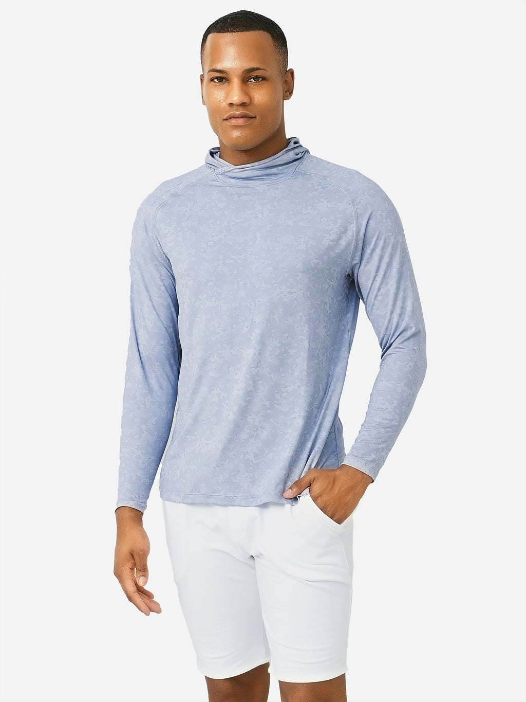 Peter Millar Active Men's Aurora Performance T-Shirt Hoodie - Saint Bernard