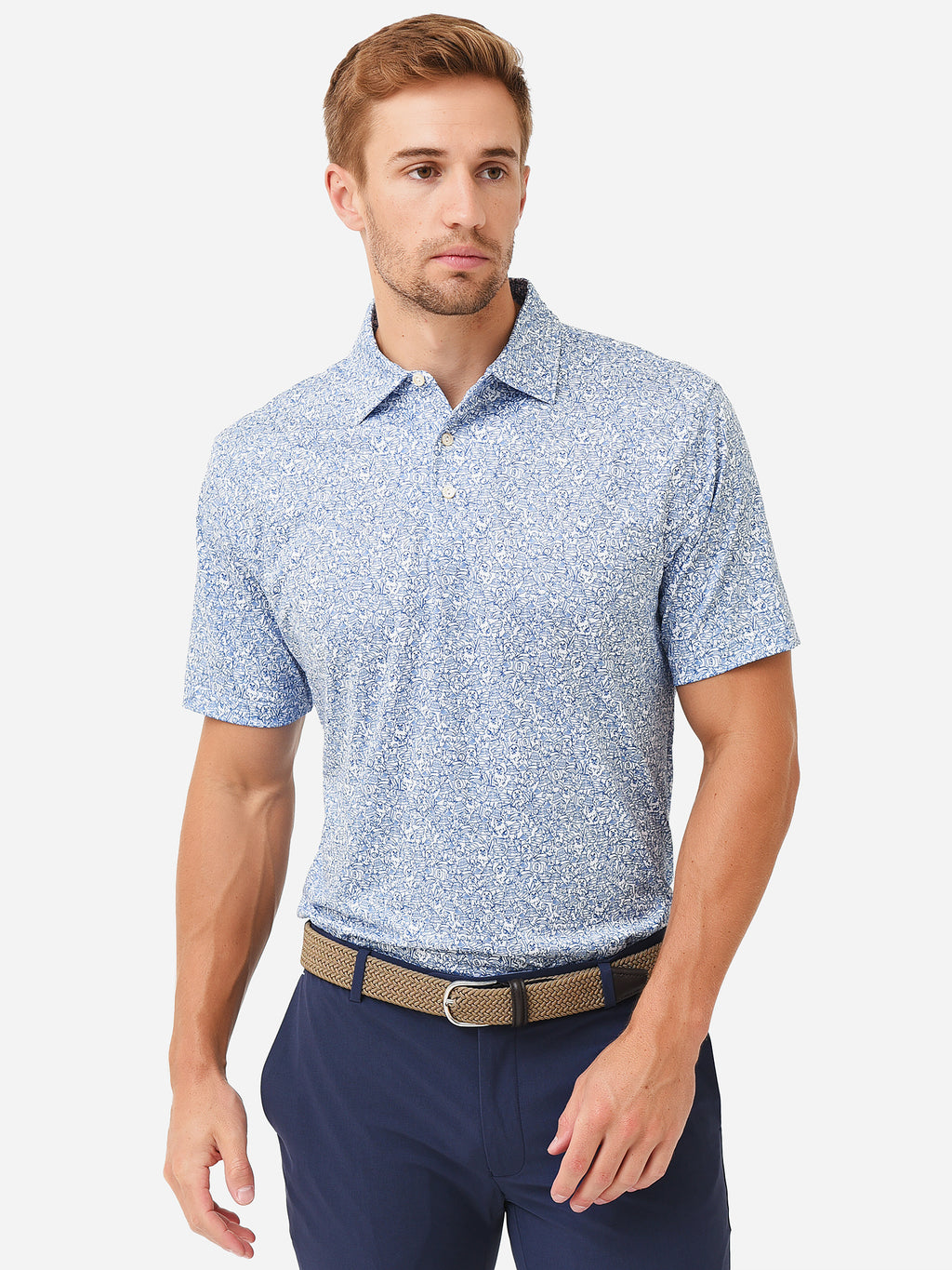 Peter Millar Crown Sport Men's Tillis Performance Jersey Polo - Saint Bernard