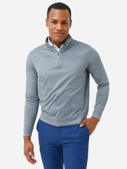 Peter Millar Crown Sport Men's Perth Camo Performance Jacquard Quarter-Zip