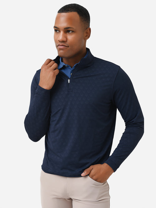 Peter Millar Crown Sport Men's Perth Seeing Double Performance Quarter-Zip