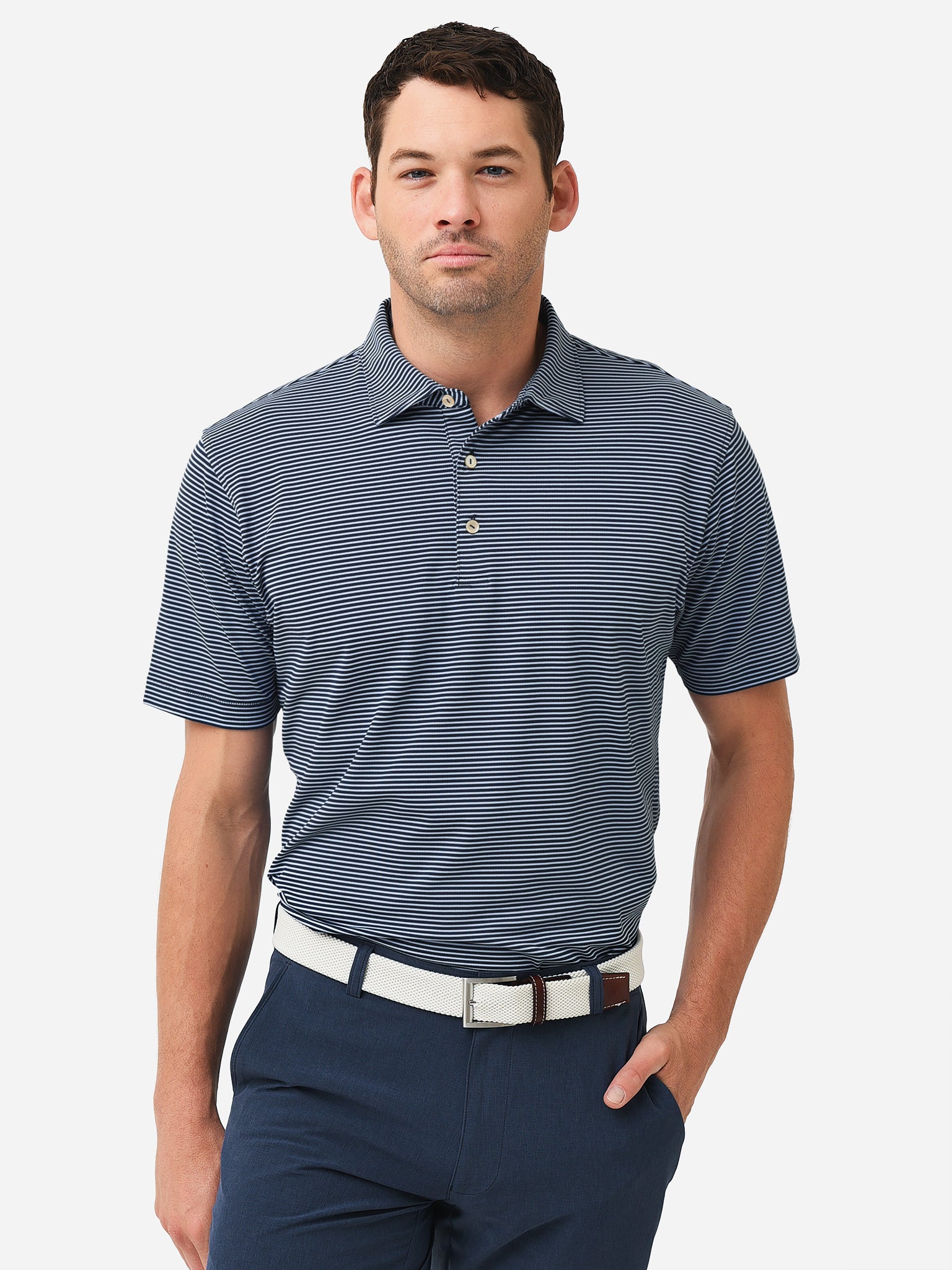 Peter Millar Crown Sport Men's Grace Performance Mesh Polo - Saint Bernard