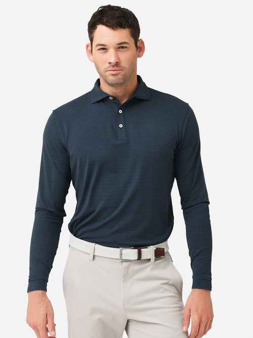 Peter Millar Crown Sport Men's Lyons Performance Jersey Long-Sleeve Polo