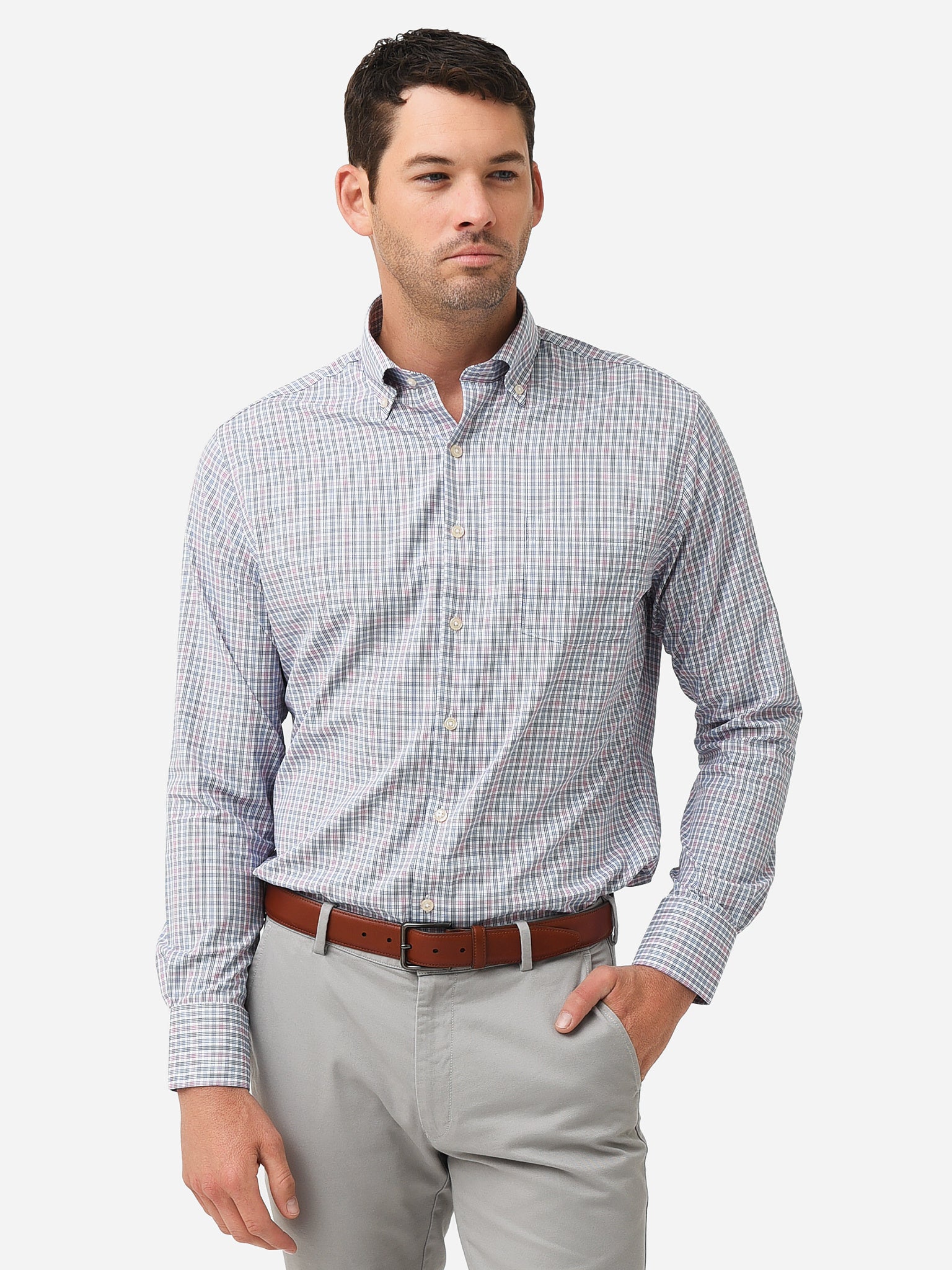 Peter Millar Crown Sport Men's Landover Performance Twill Sport Shirt - Saint Bernard