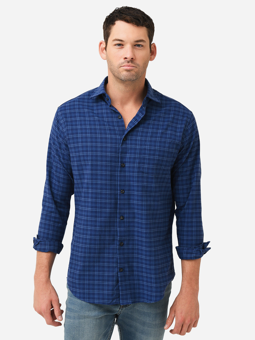 Peter Millar Crown Sport Men's Vannstone Performance Flannel Sport Shirt - Saint Bernard